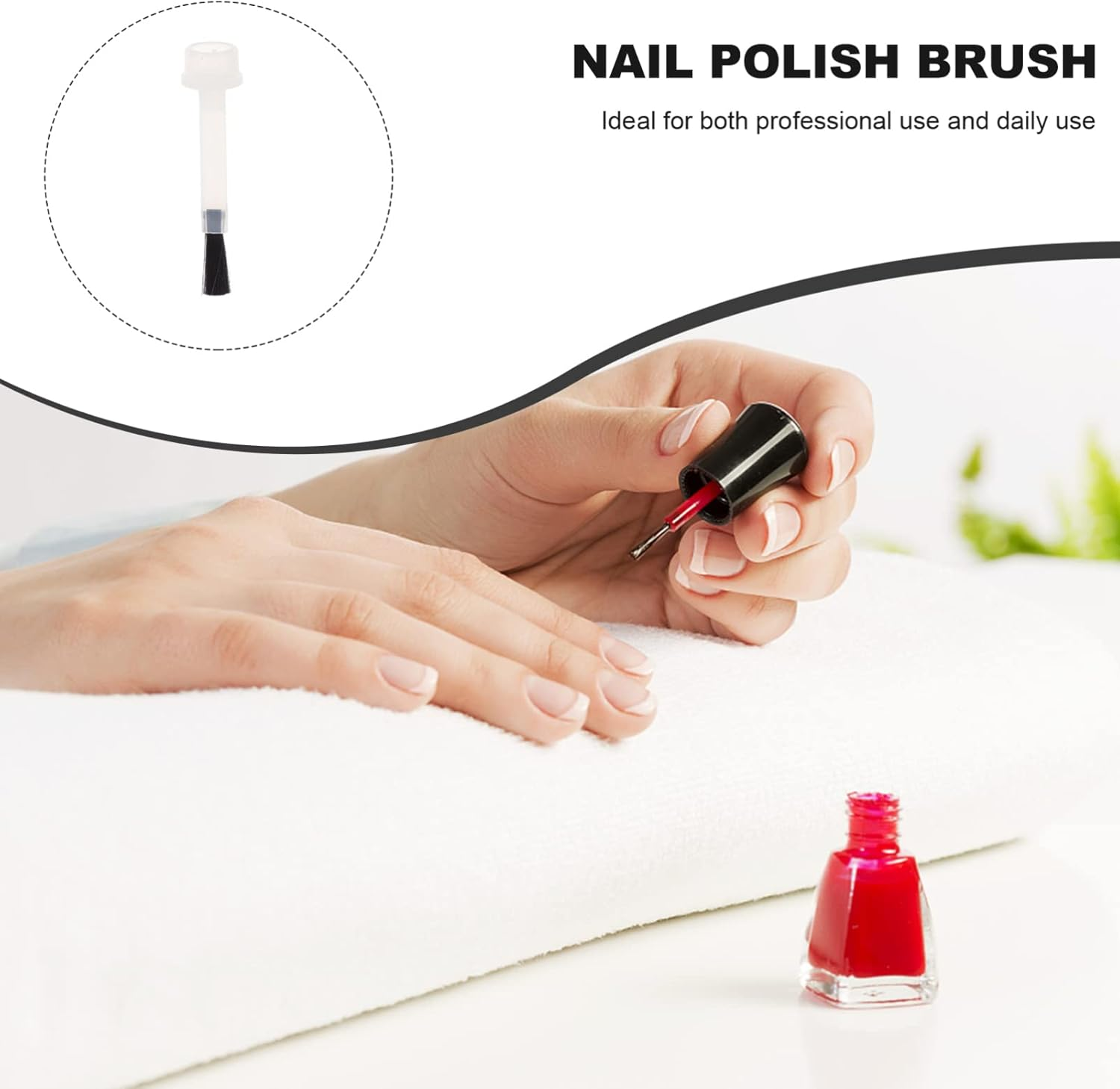 OSALADI Pack of 20 Nail Polish Replacement Brushes 9 Mm Portable Liquid Brush Nail Polish Replacement Brush Nail Applicator for DIY Nail Salon image number 1