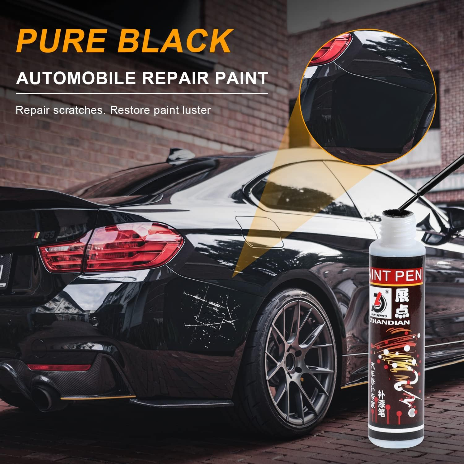 2Pack Touch up Fill Paint Pen Scratch Repair Automotive Touchup Two-In-One (BLACK) image number 4