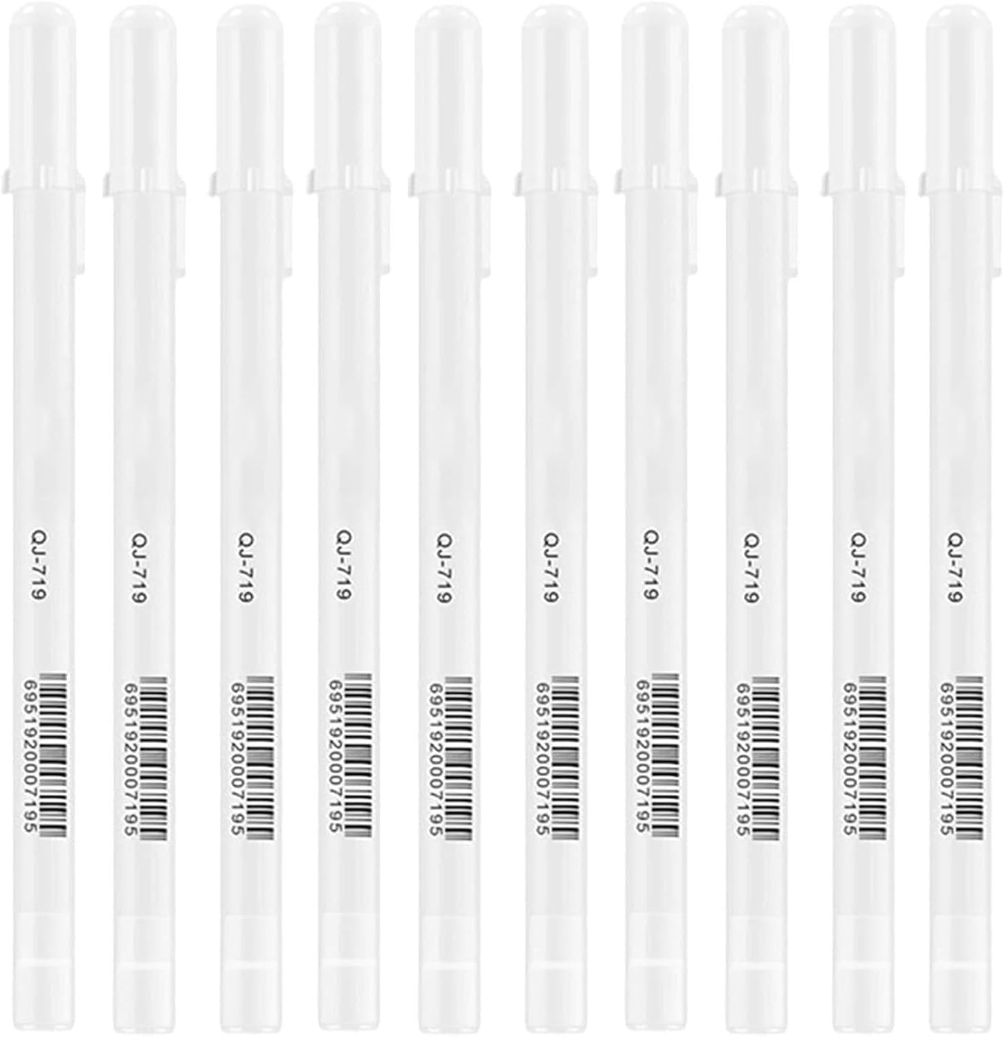 10Pcs White Art Paint Pens, 0.8Mm Fine Point Tip White Gel Pens, Highlight Graffiti Hook Pen, Marker Pen Water Based Fine White Paint Marker Fine Point Tip White Paint for Artists, Beginner Painters image number 2