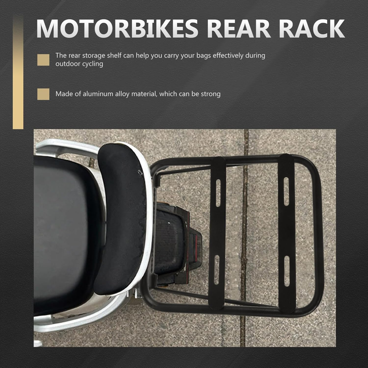 Sosoport Electric Car Trunk Bracket Aluminum Alloy Material Multi-Function Motorbike Carrier Rack Convenient Back Holder for Daily Use Detachable Design Wear-Resistant Motorbike image number 5