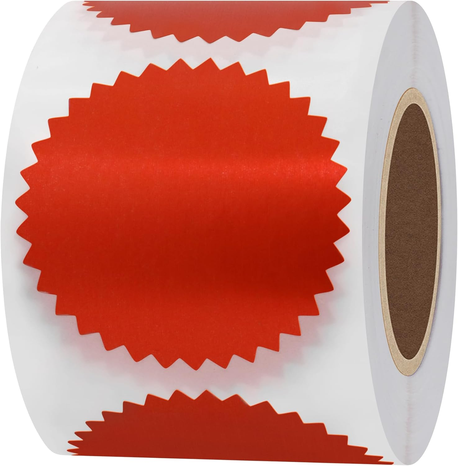 Hybsk 300Pcs Bright Red Vintage Embosser Stamp Sealing Blank Certificate Self-Adhesive Stickers 2 Inch Embossing Stickers for Envelopes, Package, School, Business (Bright Red)