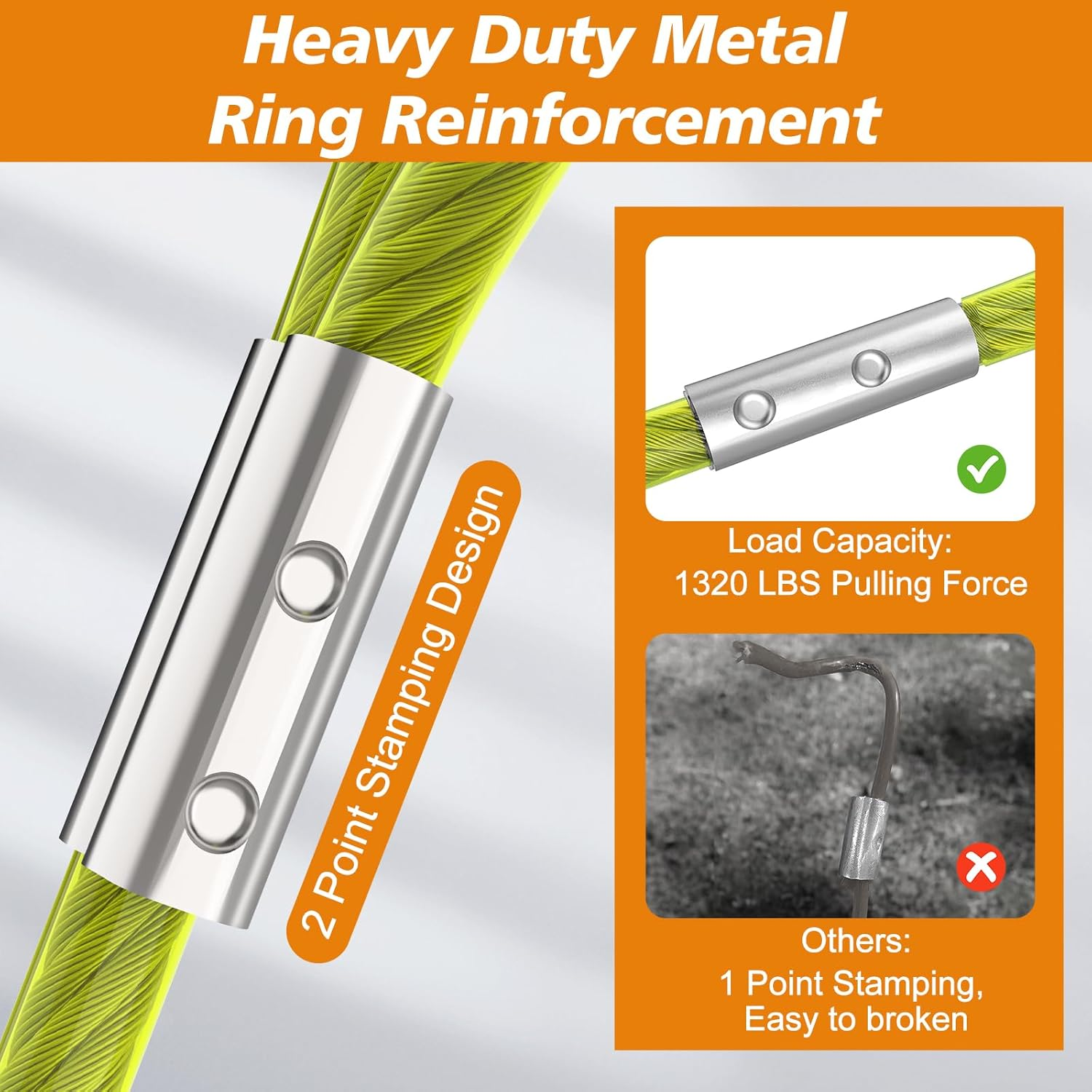 Tresbro 50 Ft Dog Tie Out Cable, Heavy Duty Dog Chains for outside with Spring Swivel Lockable Hook, Pet Runner Cable Leads for Yard Camping，Dog Line Tether for Small Medium Large Dogs up to 350 LBS image number 2