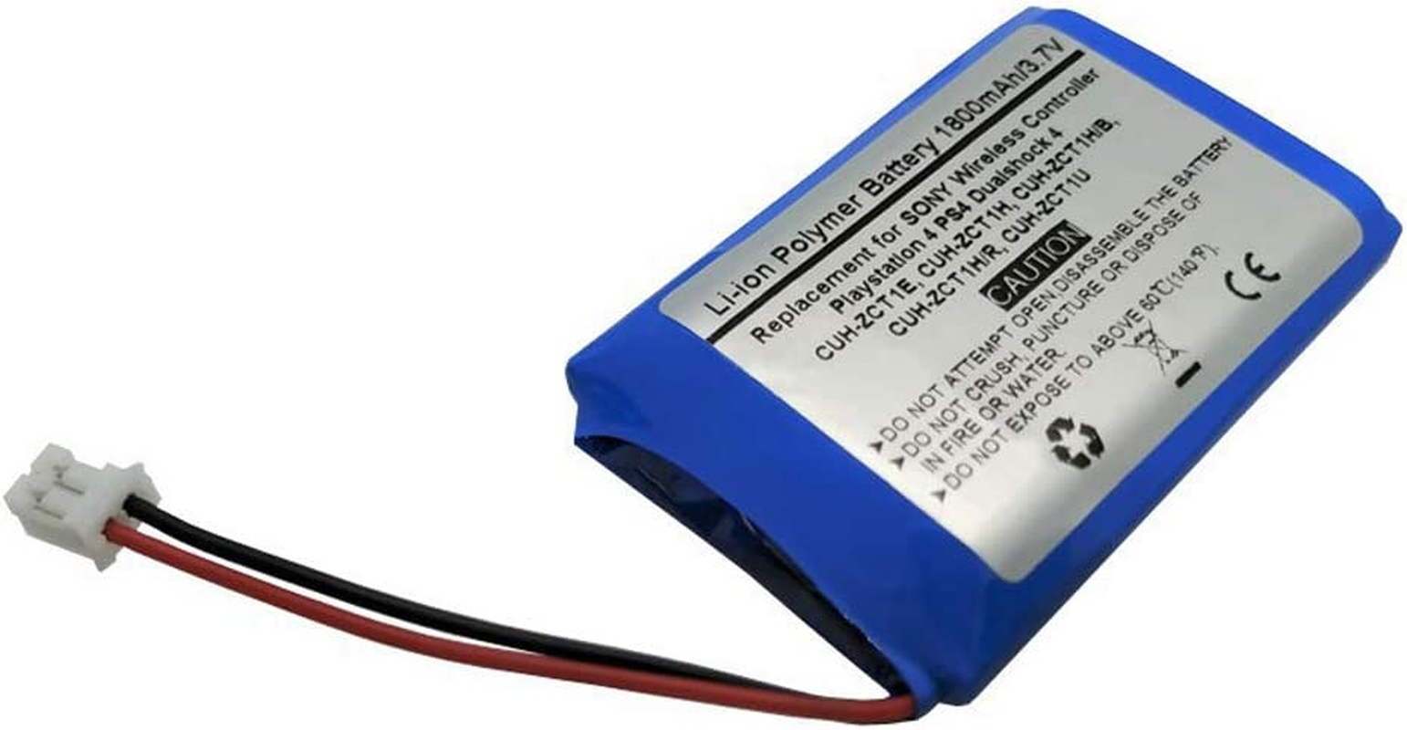 1800Mah Rechargeable Battery Compatible with Son Y Playstation 4 PS4 Dualshock 4 Wireless Controller Models: CUH-ZCT1E CUH-ZCT1H CUH-ZCT1H/B CUH-ZCT1H/R CUH-ZCT1U 2015 Version(Big Connector) image number 3
