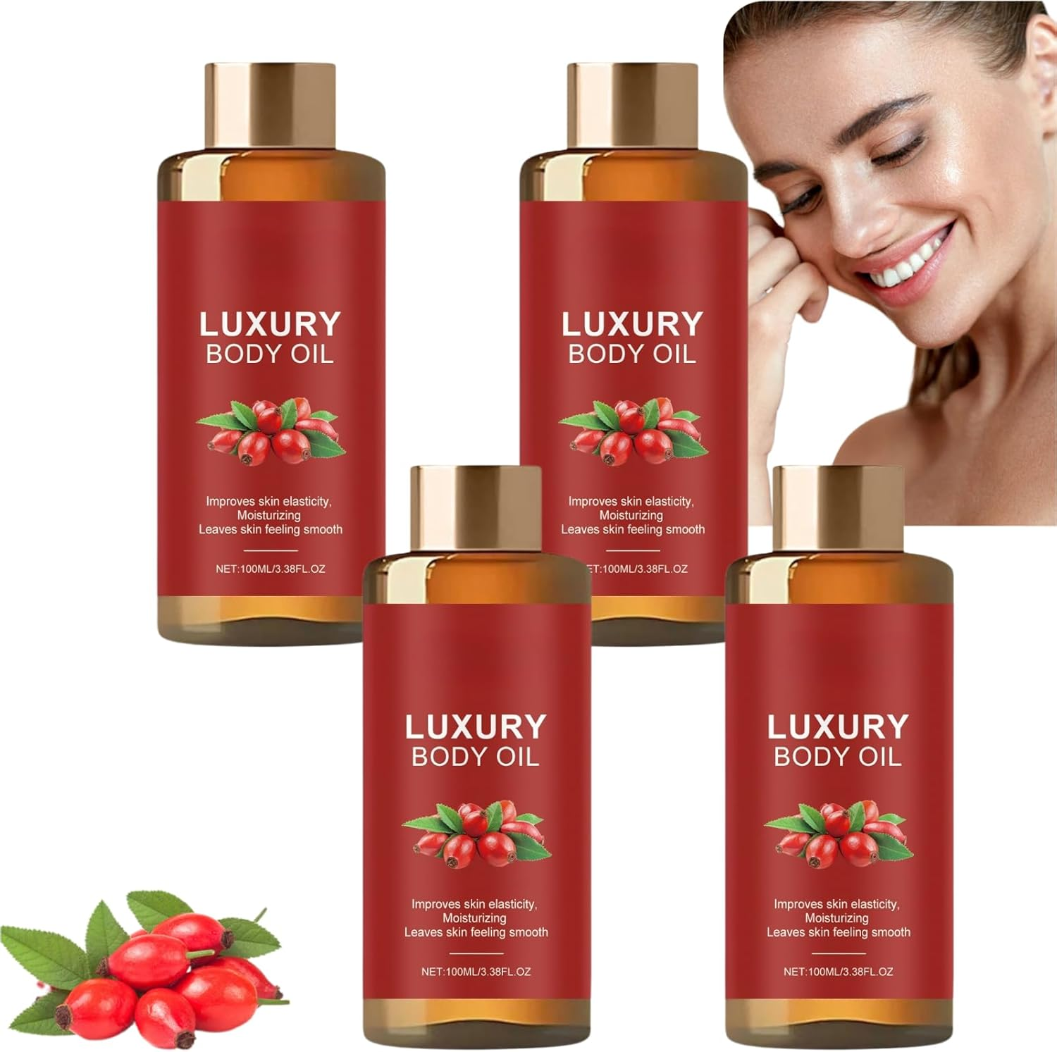 Glow Remedy Oil Skin Tightening, Firming & Deep Hydrating Body Oil with Coconut, Rosehip & Vitamin E, Lightweight Non-Greasy Massage Oil for Women after Shower, Smooth & Radiant Skin (1Pcs)