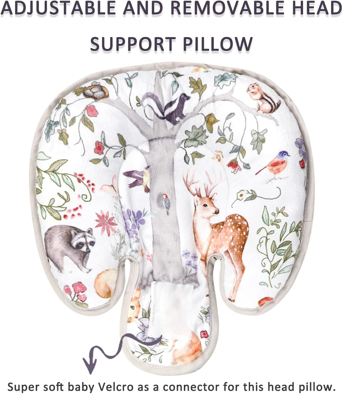 2-In-1 Infant Car Seat Insert for Newborn, Car Seat Head Support Baby Girls Boys, Extra Soft Preemie Carseat Head Support Cushion Pillow for Baby Car Seats, Strollers, Bouncers image number 4