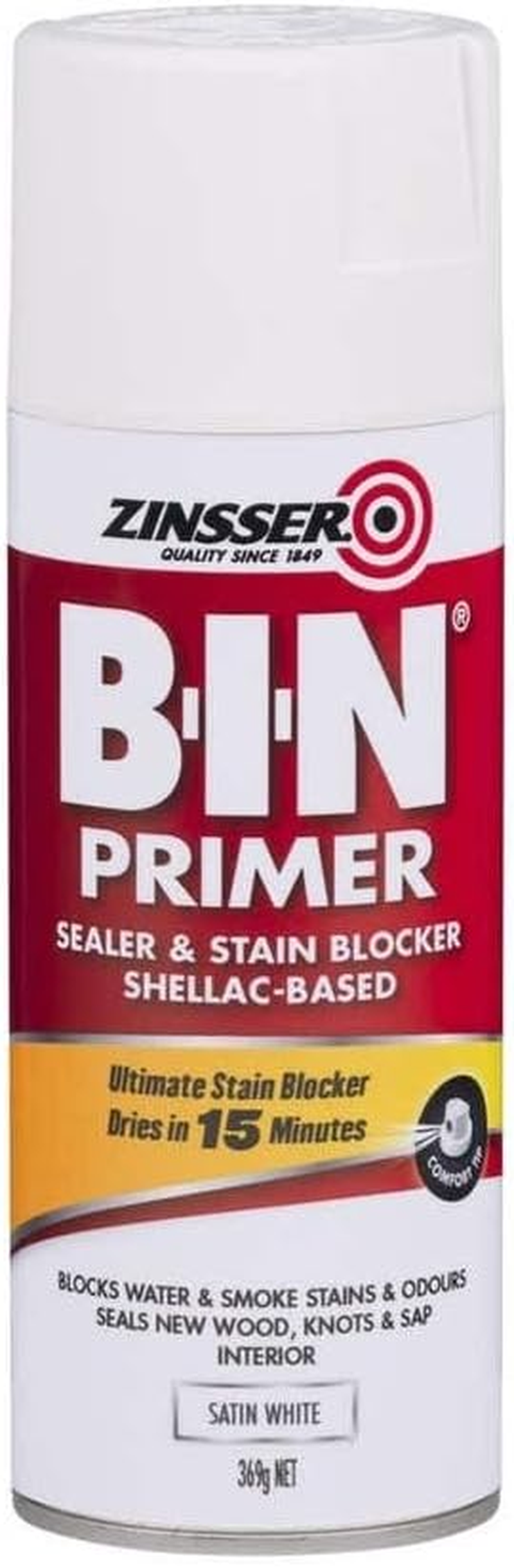 Zinsser B-I-N Shellac-Based Primer Spray White 369G - Interior/Spot Exterior Primer-Sealer & Stain Blocker, Fast-Drying, Odour-Sealing for Drywall, Tile, PVC, & More - Adheres without Sanding image number 4