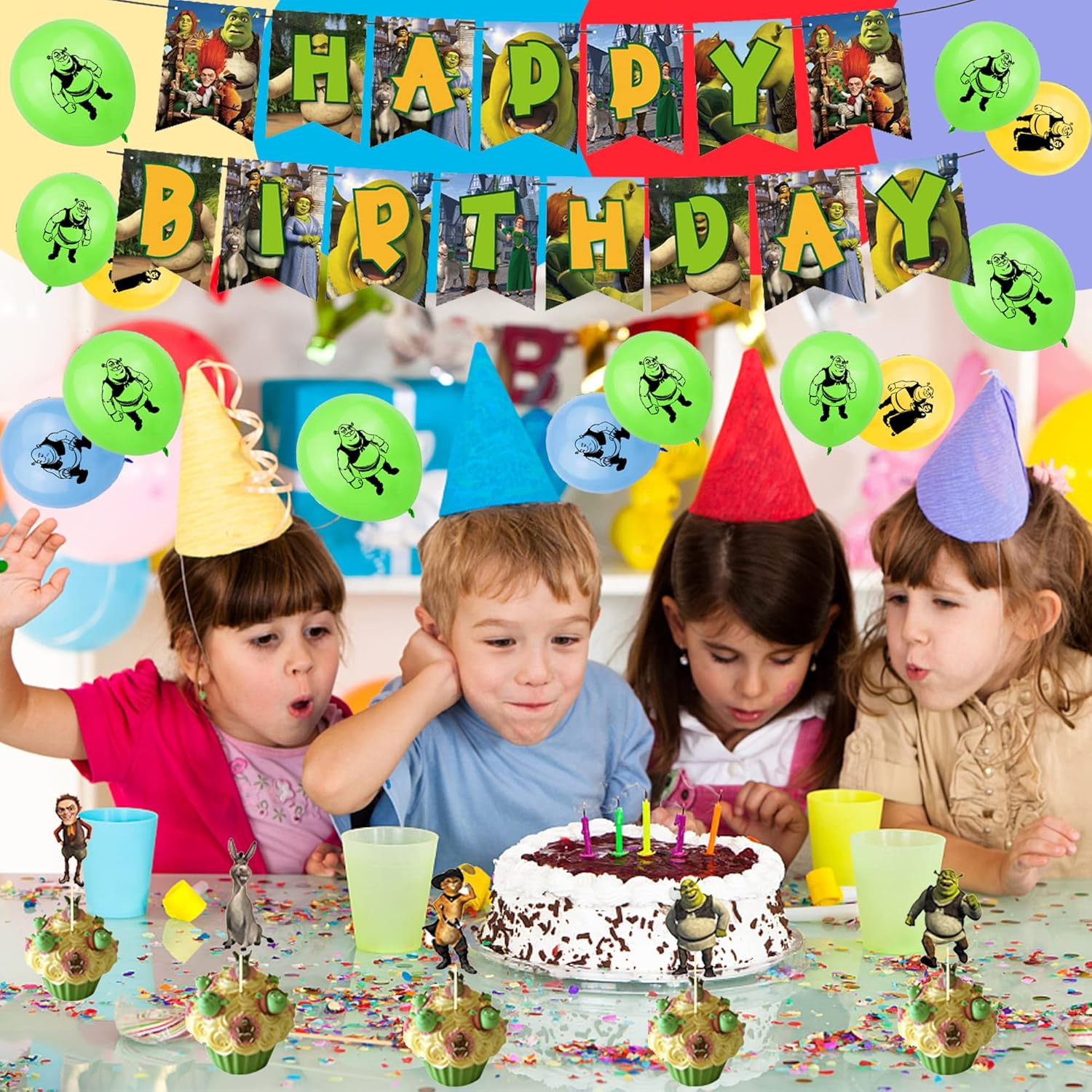 Decorative Birthday Shrek Birthday Decoration Shrek Balloons Shrek Birthday Balloons Shrek Party Decoration Shrek Birthday Decoration Shrek Birthday Garland Shrek Cake Topper image number 3