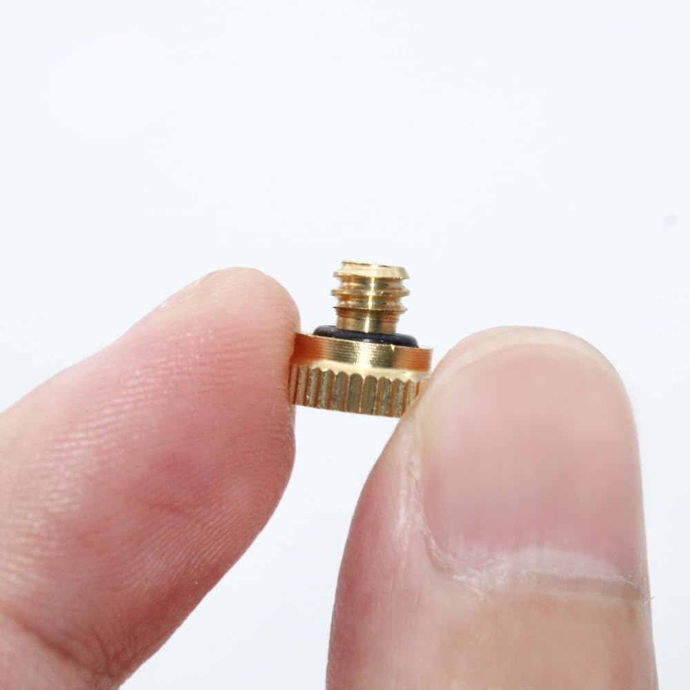 Yucool 3/16 Outdoor Cooling System Misting Nozzles Brass, Screw Threaded Brass Misting Nozzle Plug for Outdoor Cooling Systems, Protecting Faucets image number 2