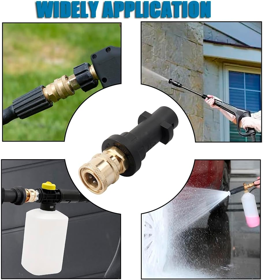 Yakamoz High Pressure Washer Gun Adapter, 1/4'' Quick Connect Pressure Washer Adapter with Brass Female for K Series K2-K7,Foam Gun Parts image number 3