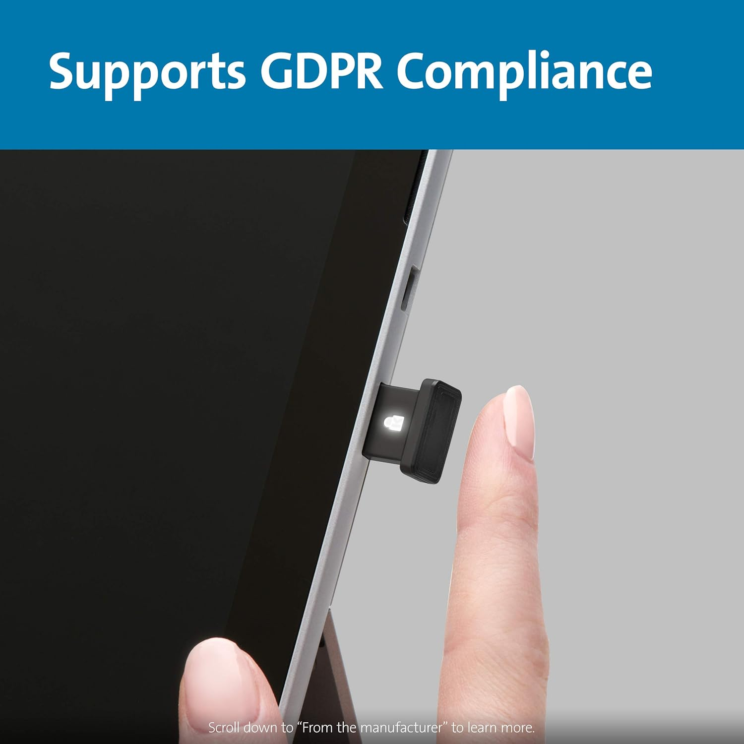 Kensington Verimark Guard USB-A Fingerprint Key, FIDO2, Webauthn/Ctap2 & FIDO U2Fy, Biometric Security Key for Pcs, Tablets, Ipads, Google Microsoft Password Managers K64708WW image number 3