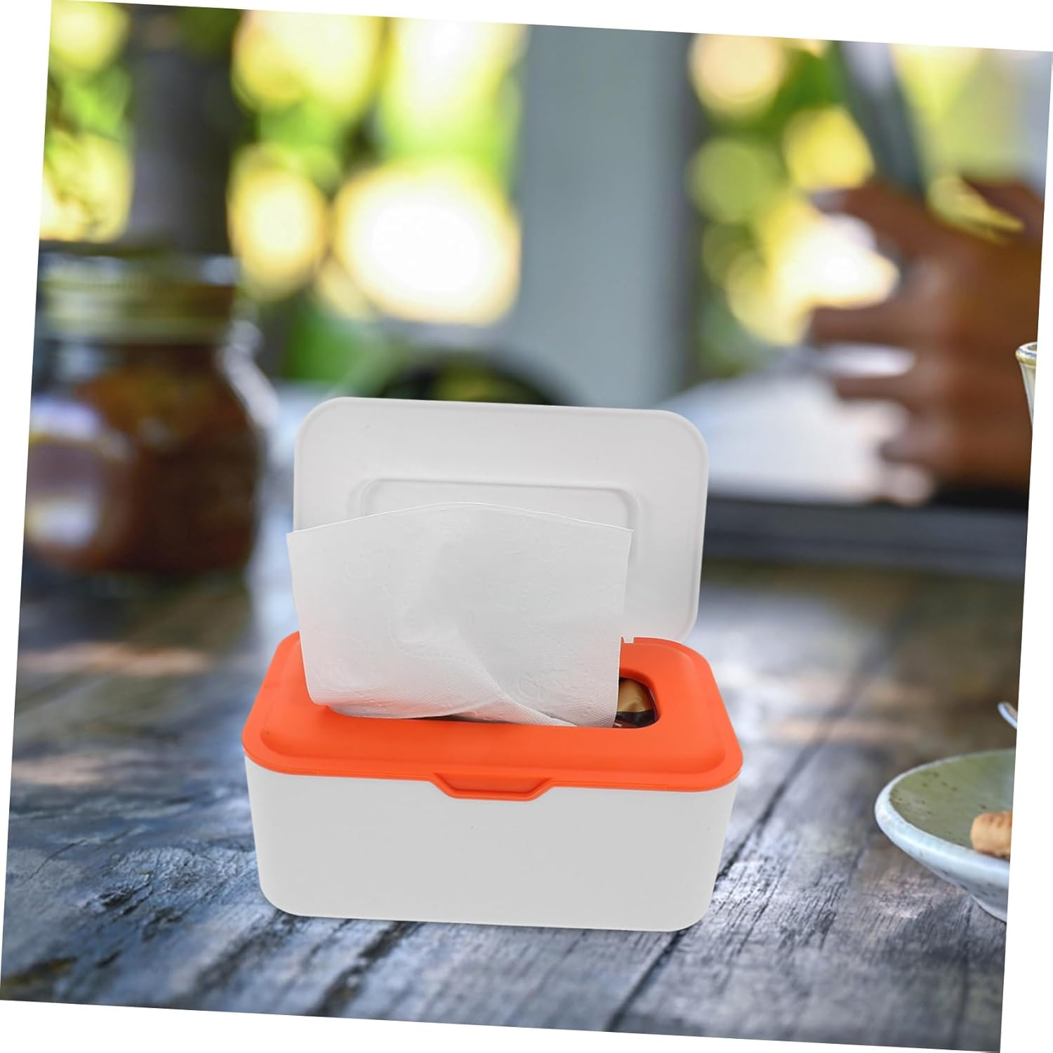 2Pcs Paper Box Refillable Wipes Container Portable Wipes Case for Car Travel Use Wet Tissue Holder Lid Organizer Box for Household image number 1