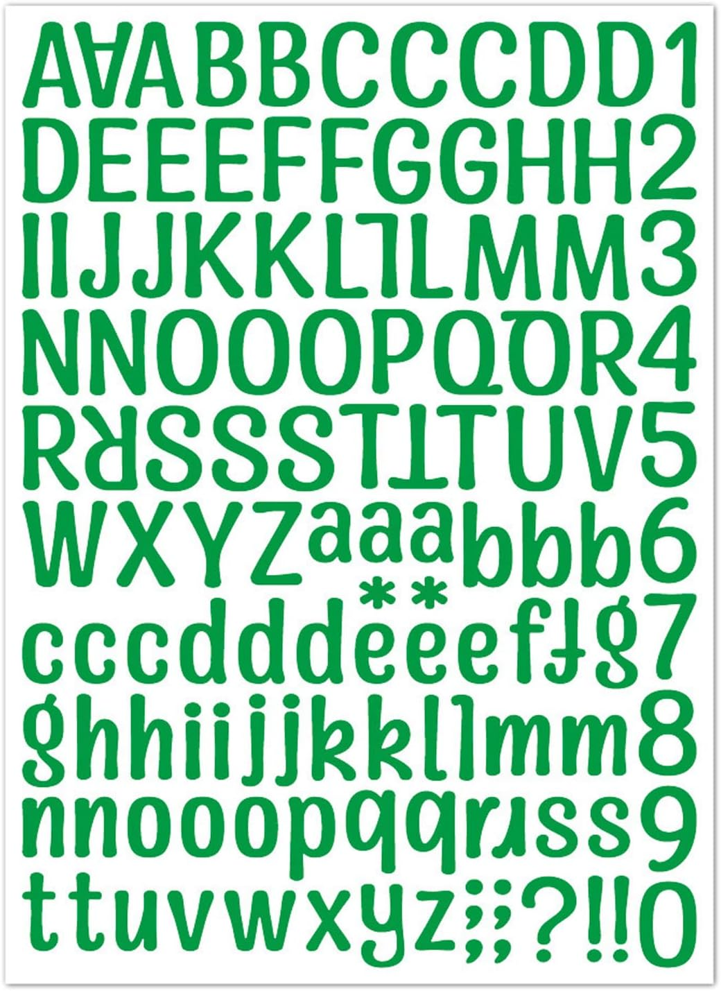 4 Sheet Alphabet Letter Stickers, Self-Adhesive Vinyl Letter Number Stickers for Mugs, Mailboxes, Cars, Cards, Window, Crafts DIY