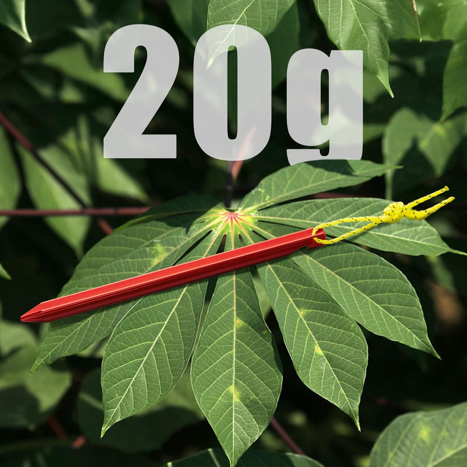 Night Cat Aluminium Tent Pegs: 12 Pack Tent Stakes Ultralight Heavy Duty with 4 Guylines and Drawstring Bag image number 4