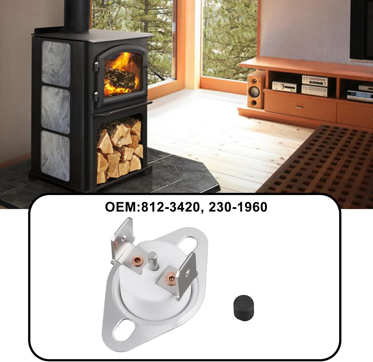 Emagtech KSD303R Temperature Switch 230-1960 Snap Disc Switch Compatible with Quadra-Fire Contour, 250V/16A 175F image number 3