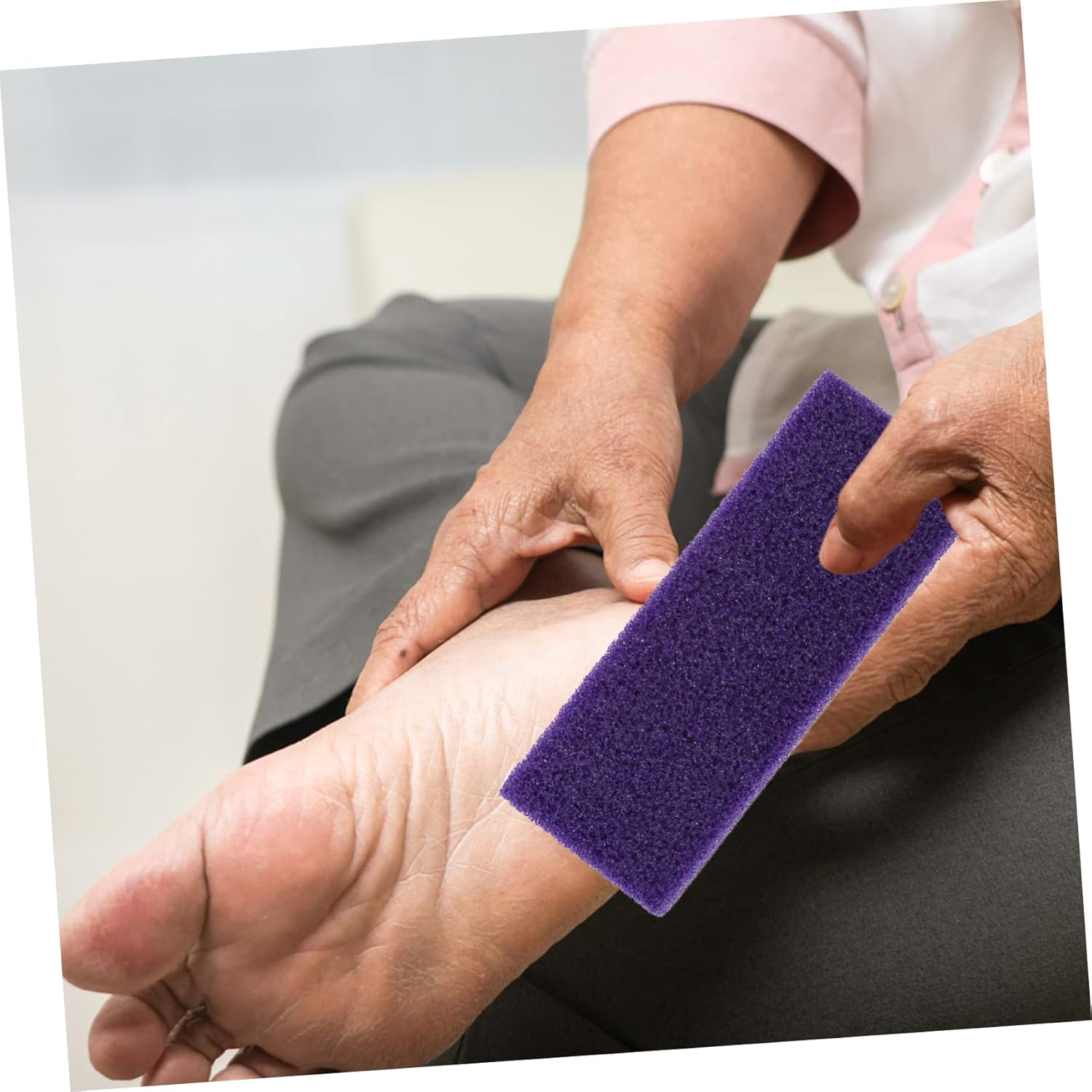 Foot Pumice Stone Foot Callus Scrubber for Dead Hard Skin Removal and Exfoliation &ndash; 2Pcs PU Pedicure Tool Set at Home or Salon Use image number 2