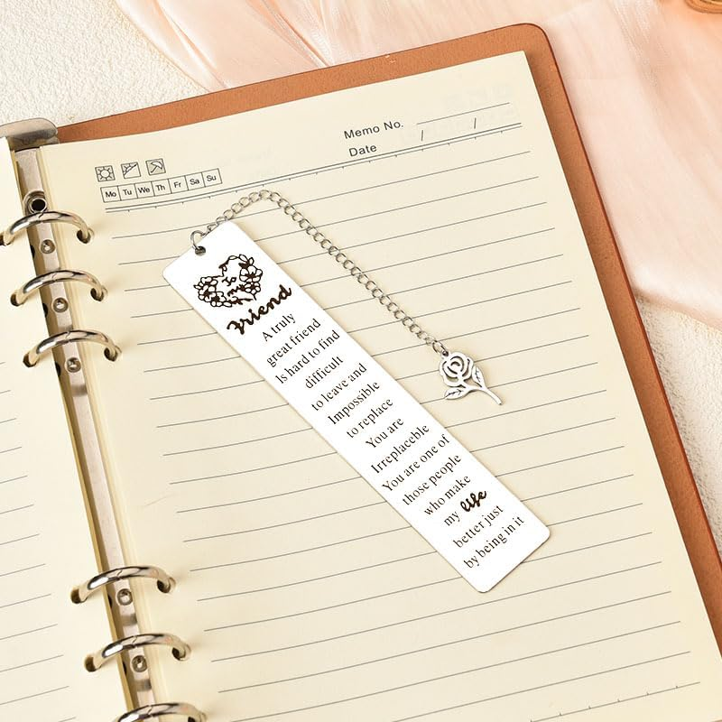 Best Friend Friendship Bookmark Gifts for Women Friends BFF Bestie Gifts for Teen Girls Sentimental Bday Christmas Gifts for Best Friend Book Lovers - a Truly Great Friend Is Hard to Find Bookmarks image number 4