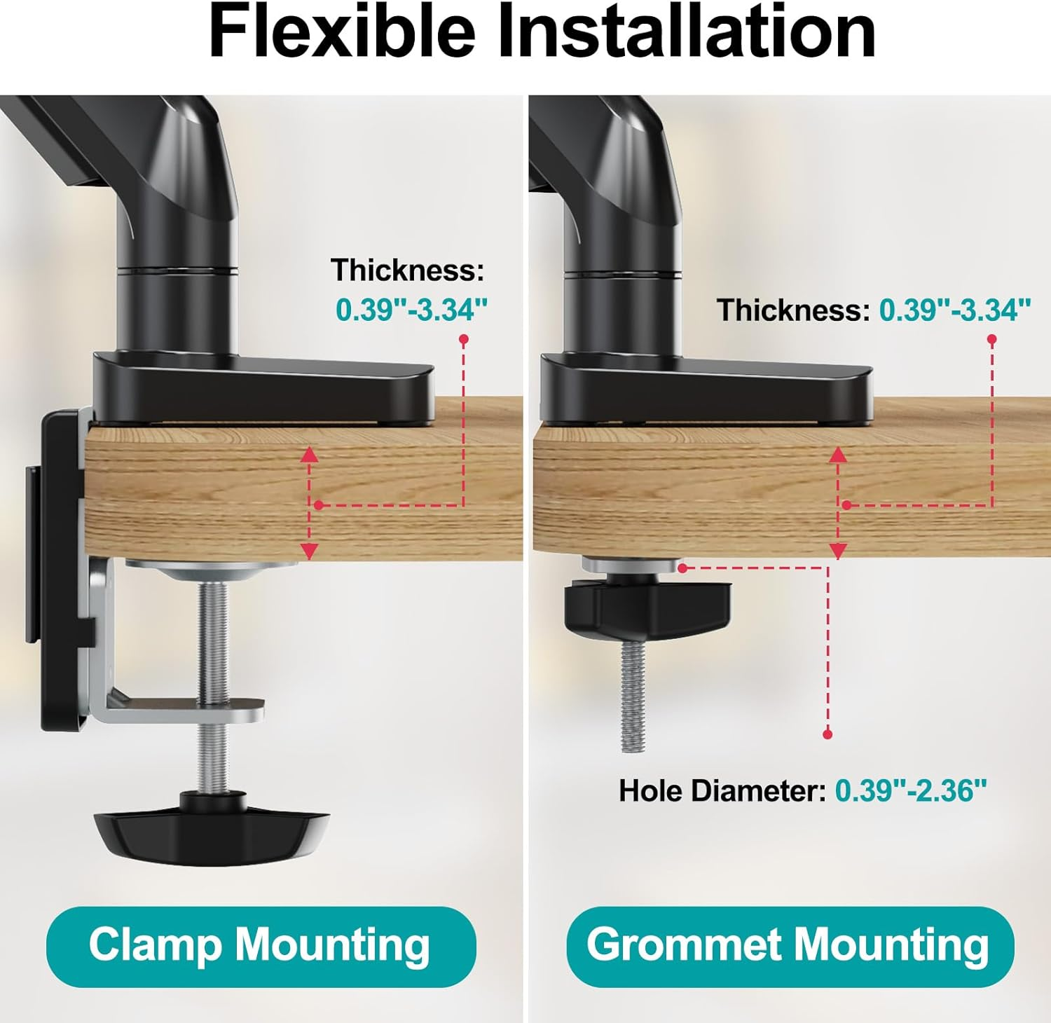 MOUNT PRO Laptop Stand Desk Mount, 2 in 1 Function Monitor Laptop Mount, Aluminum Laptop Arm Fits Max 17" Notebook and 32" Computer Screen, Single Monitor Mount with Laptop Tray, Holds up to 17.6Lbs image number 5