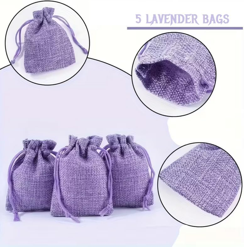 5 Lilac Organza Bags Filled with Natural Organic French Provence Lavender 5X7 Sized Sachets image number 2