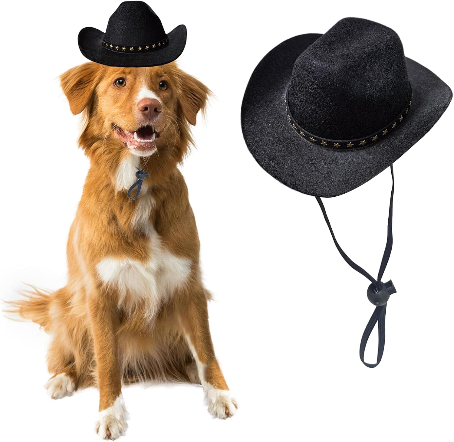 Dog and Cat Cowboy Hat, Pet Costume, Mini Hat for Halloween Party Decoration (Rose Red-Style2, Small)