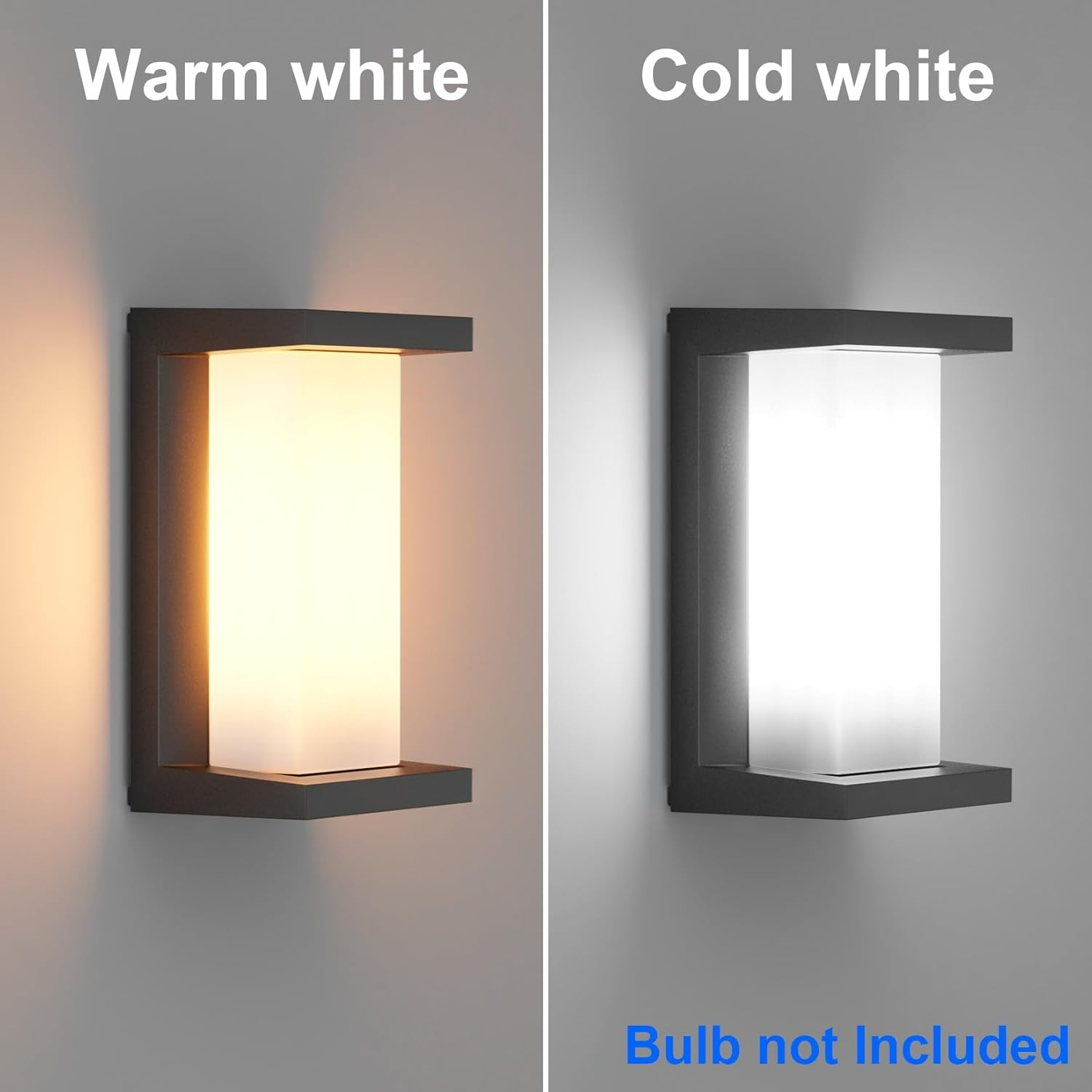 Klighten 2 Pieces E27 Outdoor Wall Lamp, E27 Wall Lamp, IP65 Outdoor Wall Lamp, 60W Outdoor Wall Lamp, Outdoor Wall Lamp Terrace, Aluminum Suitable for Indoor Outdoor. Black (Without Bulb) image number 1