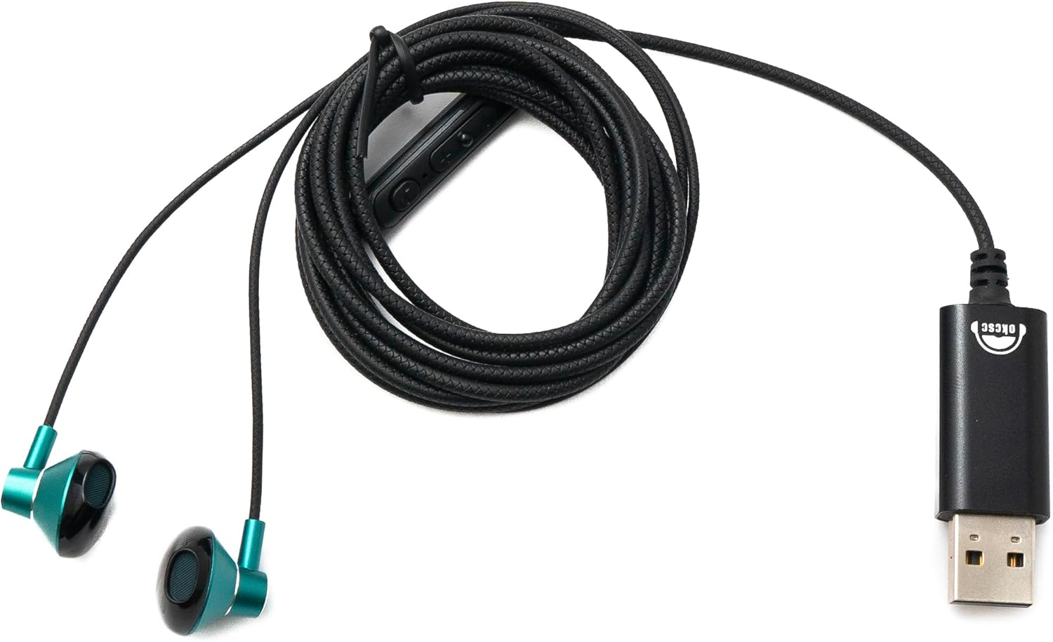 SYTEM-S Stereo In-Ear Noise Cancelling Headphones 2 M USB 2.0 Volume Control Microphone Bag Green image number 3