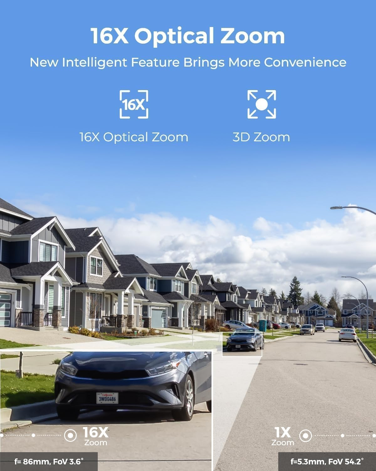 REOLINK RLC-823S2, Smart 4K/8MP UHD PTZ Dome Security Camera with Cutting-Edge 16X Optical Zoom and 3D, Spotlights Color Night Vision, Person/Vehicle/Animal Detection, 2 Way Talk, 24/7 Recording image number 6