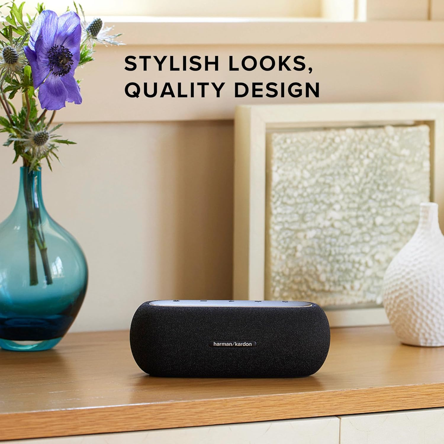 Harman Kardon Luna, Harman Kardon Superior Sound, Stylish Looks, Quality Design, Built-In Battery, IP67 Waterproof and Dustproof, Bluetooth Music Streaming, Black - Black image number 2