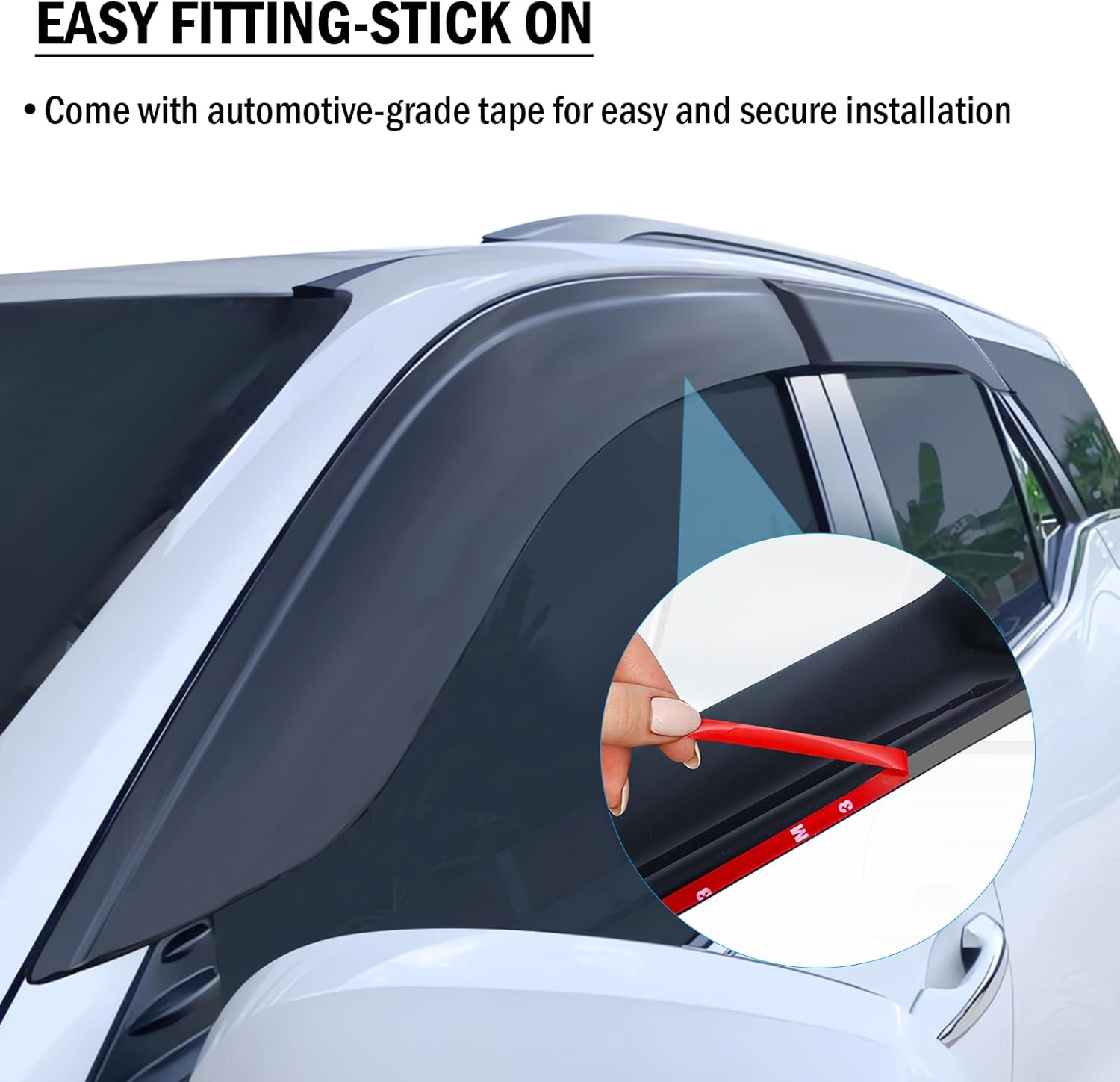 SUERAUTO4X4 Weather Shields for Toyota Fortuner 2015-2025 GX GXL Crusade Accessories, Car Weathershields Wind Deflectors Window Visor Sun Rain Guards Injection Tinted Black, 4Pcs/Set image number 1