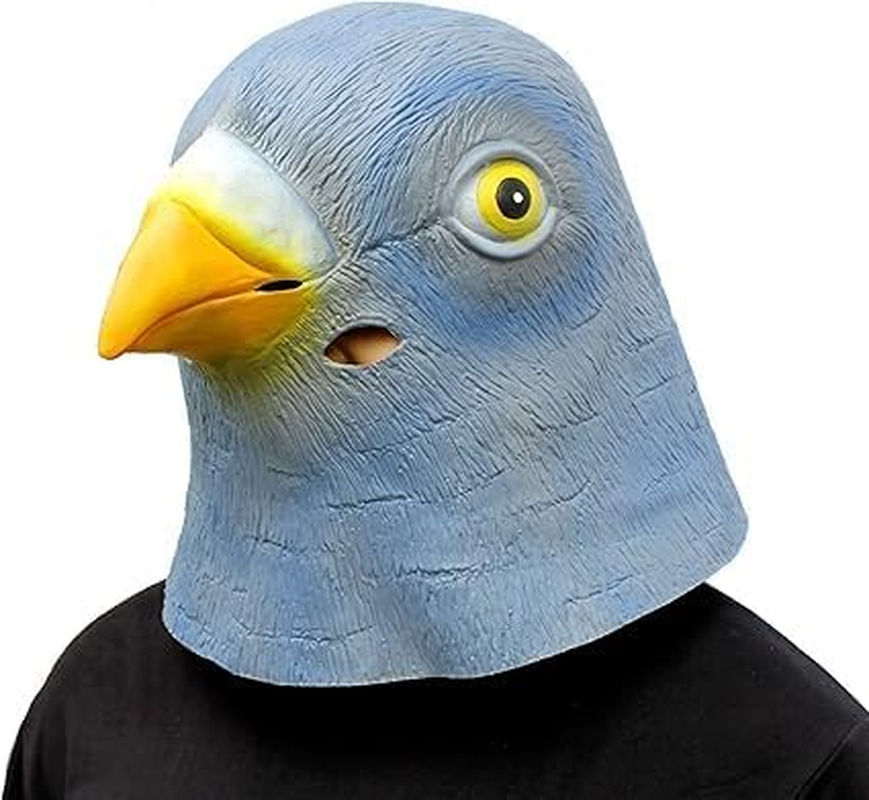 1Pcs Deluxe Novelty Halloween Costume Party Latex Animal Head Mask Pigeon image number 3