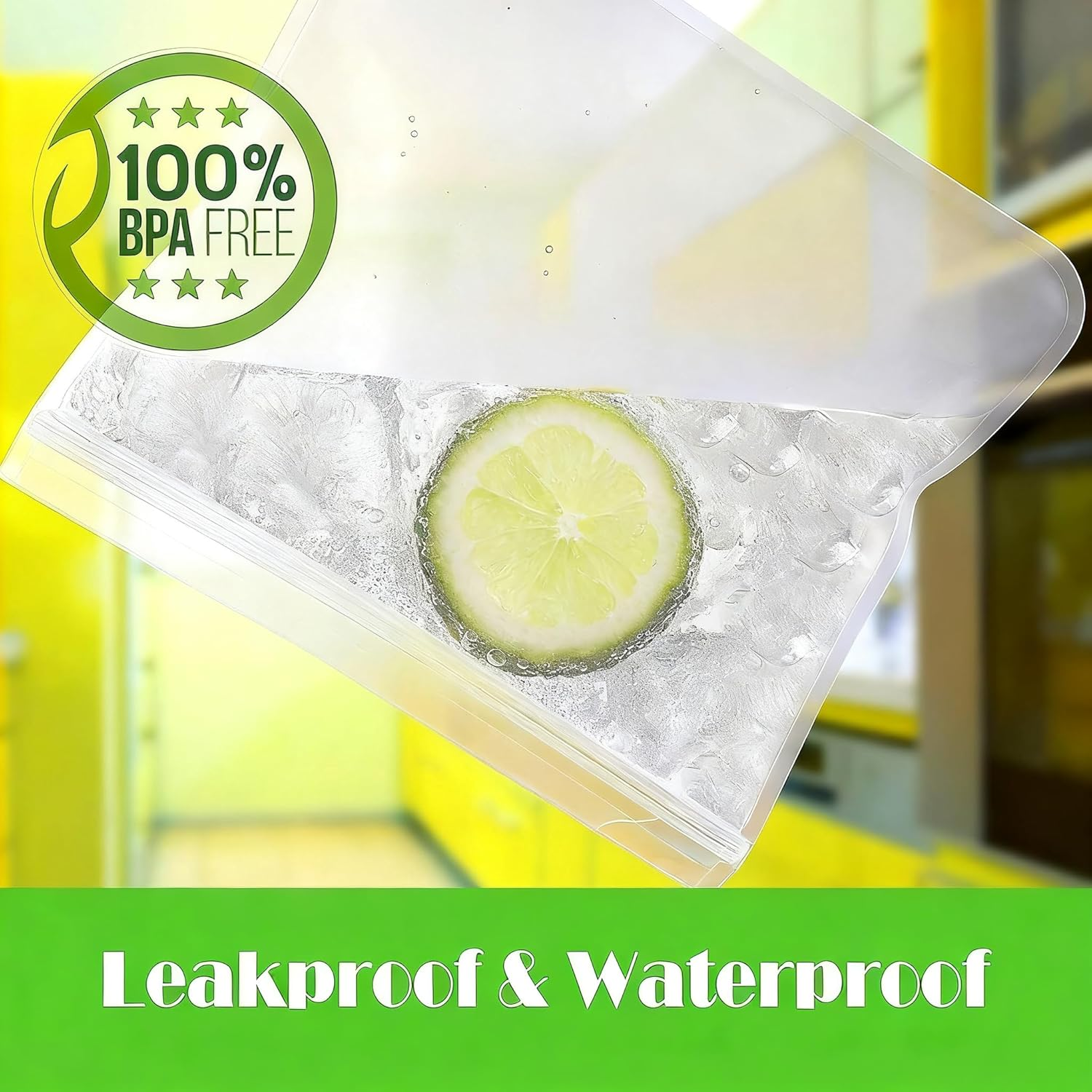 10-Pack Reusable PEVA Food Storage Bags - Leakproof Bpa-Free Freezer Bags for Meal Prep, Veggies, Sandwich& Snacks | Extra Thick Zipper Seal, Dishwasher Safe& Fridge Organization