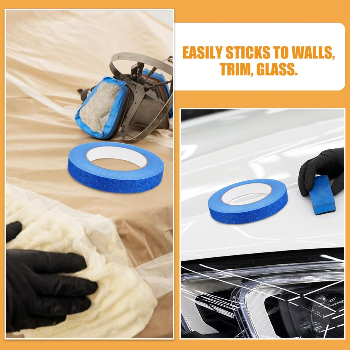 GANAZONO 4Rolls Edge Tape Strong Adhesive Thin Masking Tape Automotive Paint Supplies Diy Projects image number 3