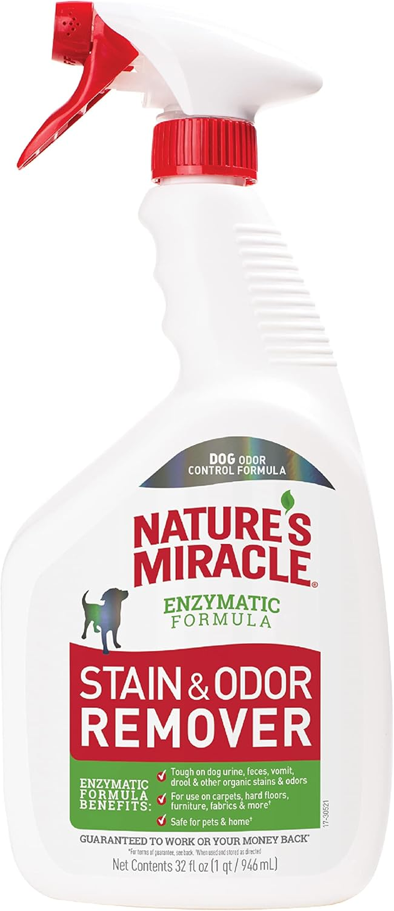 Nature'S Miracle Dog Stain & Odour Remover, Enzyme Cleaner for Easy Removal of Pollution, Odour Neutraliser with Melon Fragrance, 946 Ml