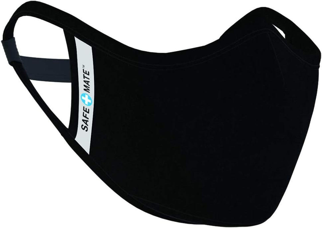Safe+Mate X Case-Mate - Cloth Face Mask - Washable & Reusable - Adult L/XL - Cotton - with Filter - Black image number 7
