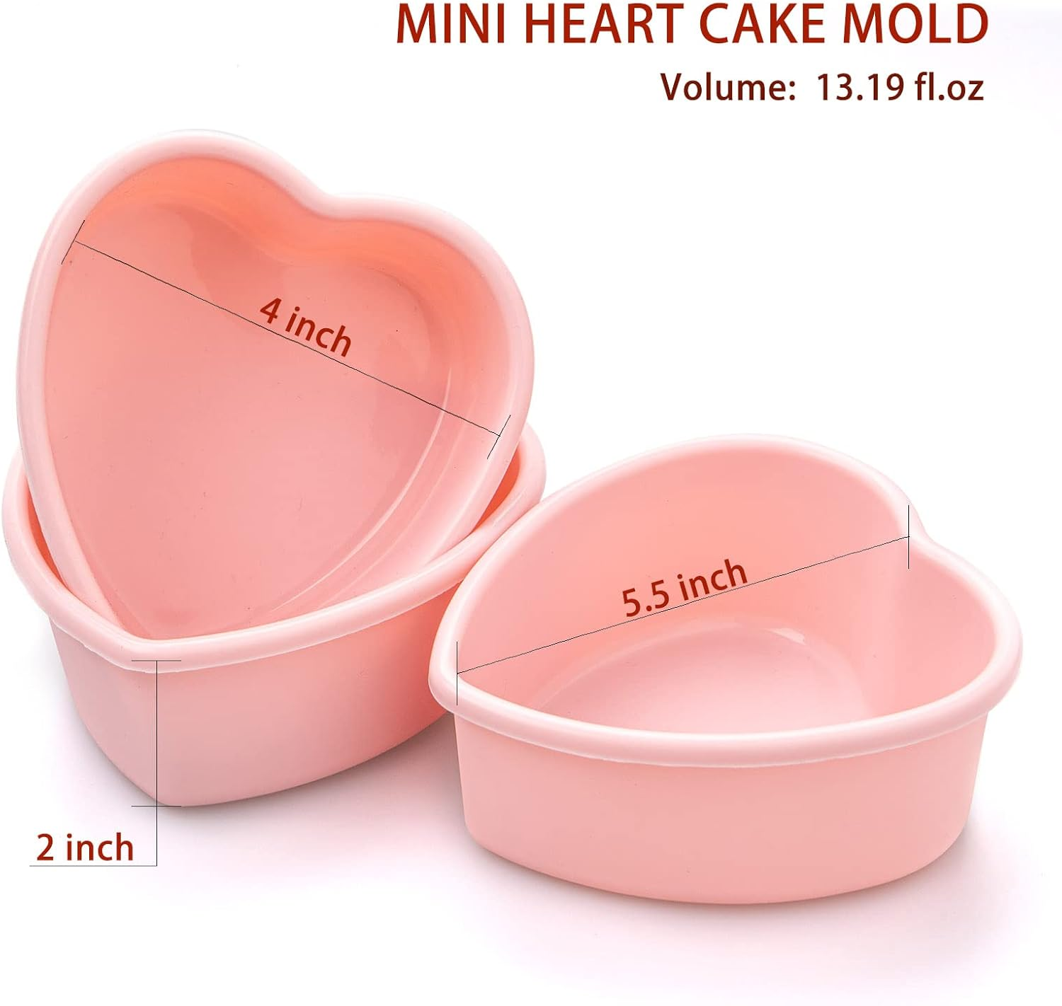 Dootafy Mini Heart Cake Pan, 4 Inch Silicone Heart Cake Mold Baking Pan 2 Pack Nonstick Heart Shaped Molds for Valentine&rsquo;S Day Anniversary Birthday Cake Snack Tart Muffin Cupcake Cheesecake Baking image number 4
