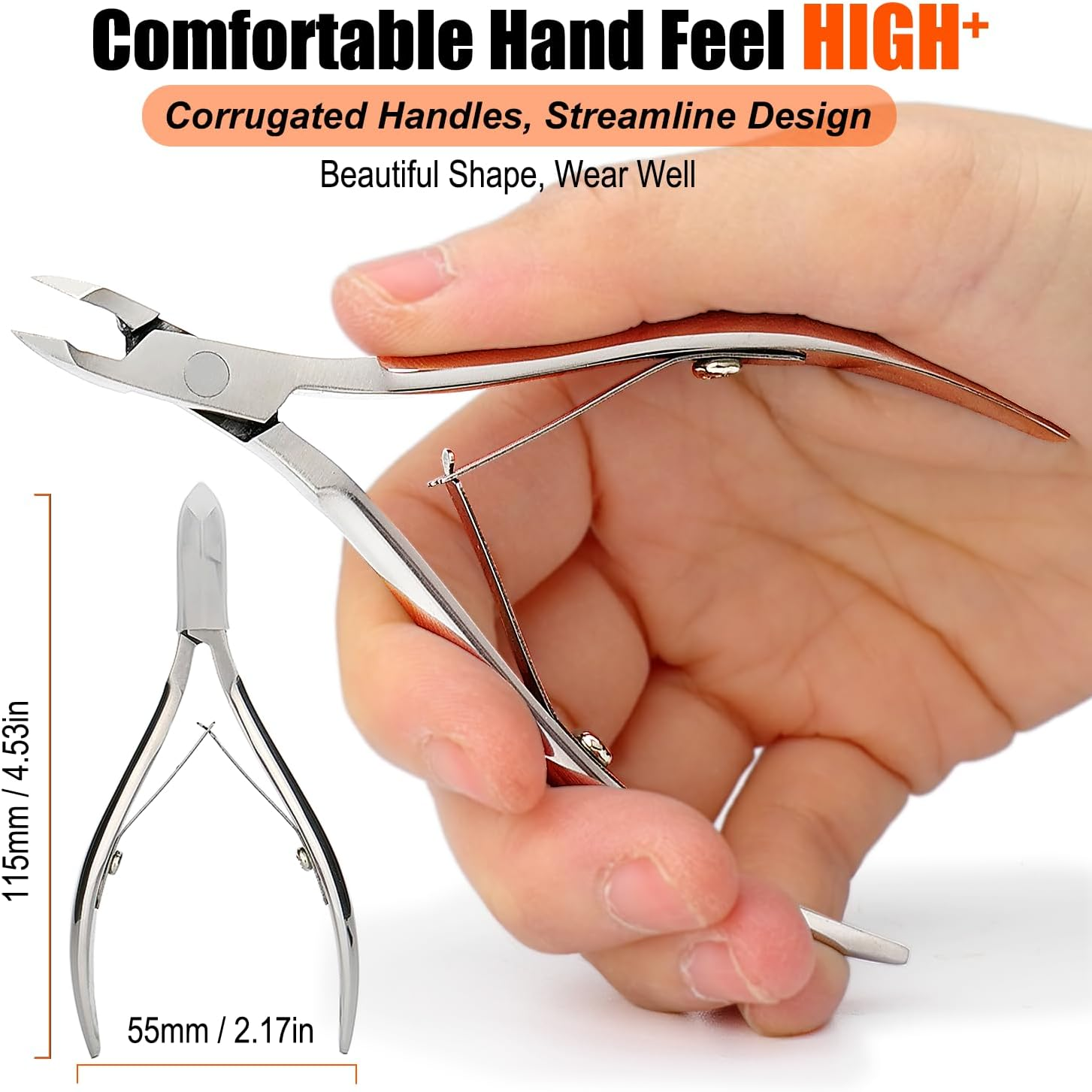 Lepinko Professional Cuticle Trimmer Kit, Super Sharp Dead Skin Clipper, Labor-Saving Cuticula Remover for Fingernail Toenail, Manicure Pedicure Tool for Women Men, Home Salon Use, 7Mm Jaw image number 5