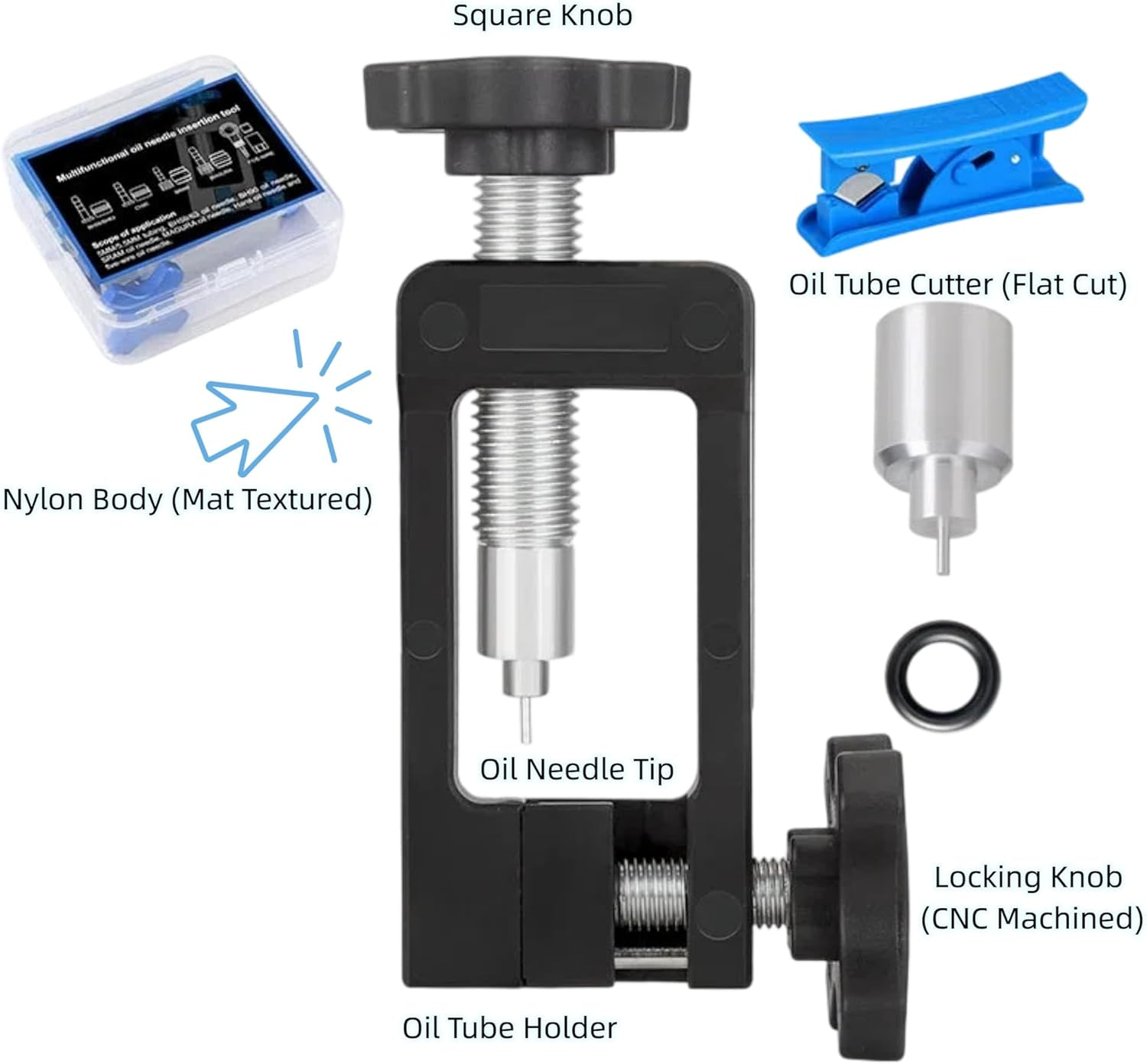 2 in 1 Upgraded Bicycle Brake Needle Driver Insertion Tool with Hydraulic Hose Cutter for Bicycle MTB Road Bike Olive Banjo Fitting Insert Install image number 2