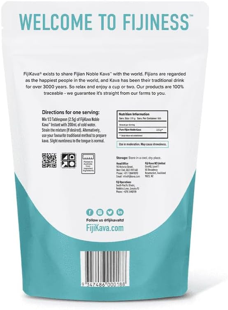 Fijikava Instant Kava Extract Powder from 100% Certified Noble Instant Kava Powder from Fiji - Promotes Restful Sleep, Supports Relaxation; Calms & Soothes the Nerves, (250G) image number 3