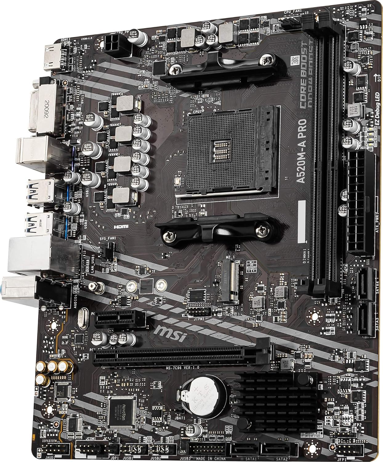 MSI Motherboard A520M-A PRO [Ryzen 5000 Series (AM4) Compatible] Micro ATX [AMD A520 Equipped] MB5136 image number 6