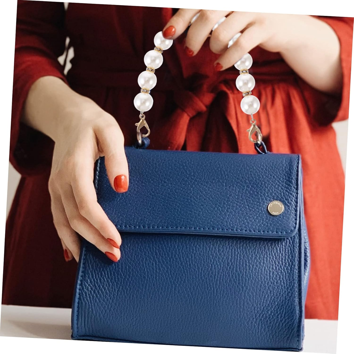 Hohopeti Metal Pearl Chain Luggage Straps Belts for Women Clutch Bags Handbag Strap Suitcase DIY Purse Chain Replacement image number 3