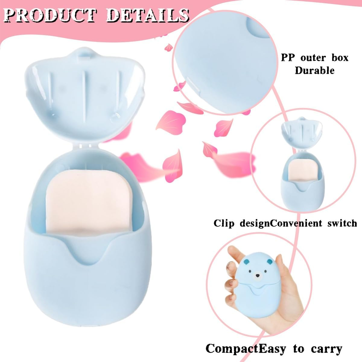 6 Pack(300 Sheets) Soap Sheets for Hand Washing,Portable Travel Soap Paper Sheets,Foams When in Contact with Water,Mini Portable Soap Paper,Suitable for Outdoor Travel,Picnics,Hiking,And Camping