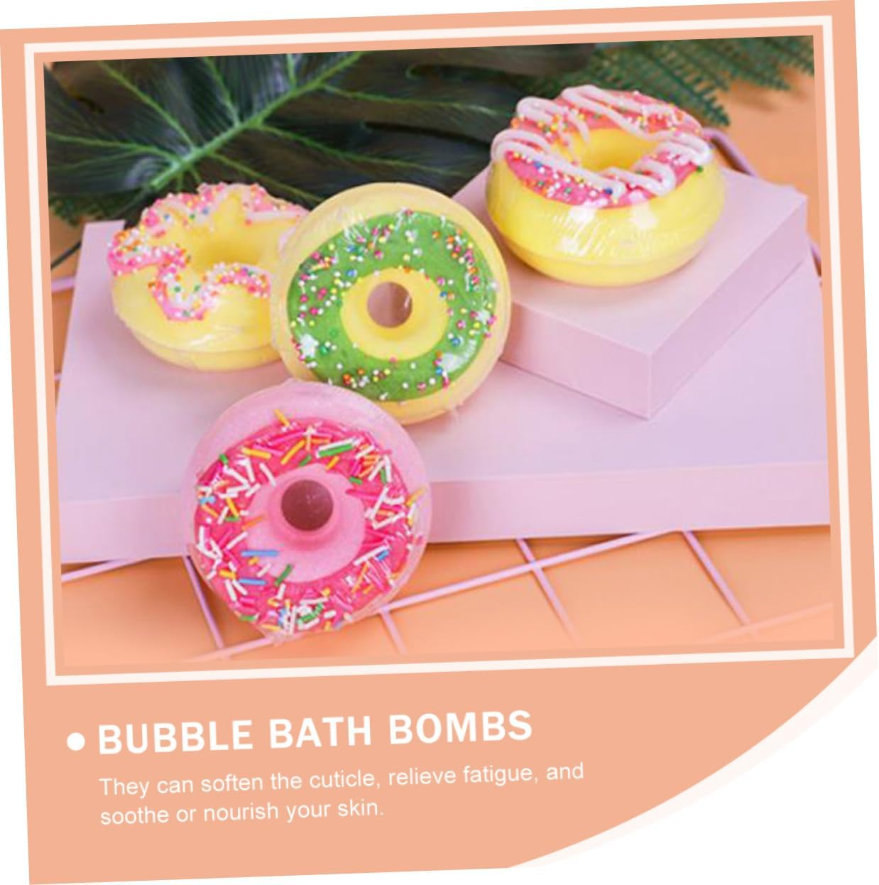 PLAFOPE 4Pcs Essential Oils Spa Balls Moisturizing Hydrating Doughnut Shape Shower Salt Balls Random Style image number 6