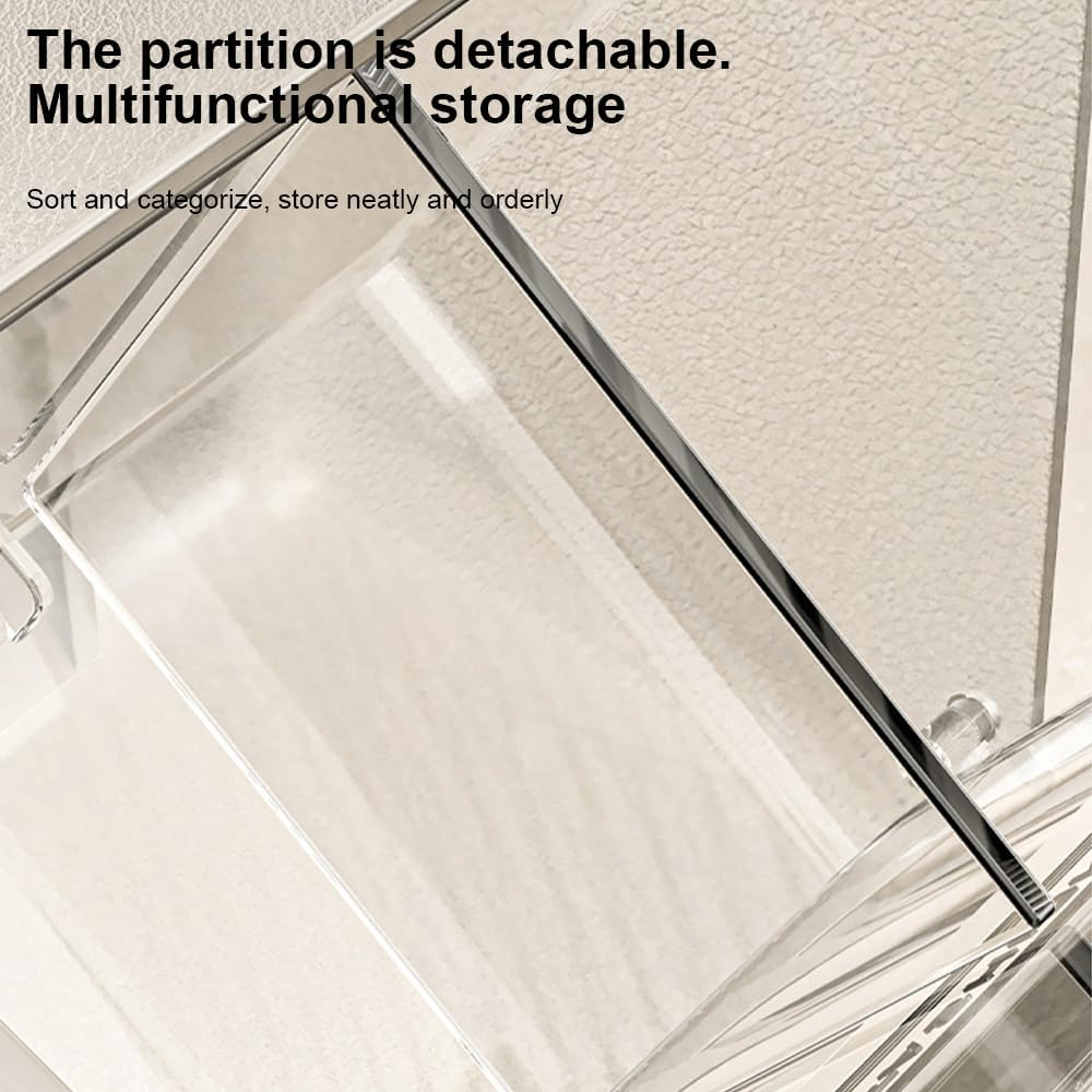 HHWRT Cotton Ball and Swab Organize, Cotton Balls Dispenser, Cottoned Balls and Swabs Holder with Lid, Clear Bathroom Organizer Jar, Cottons Pad Holder Dispenser, Cottons and Swabs Storage image number 2