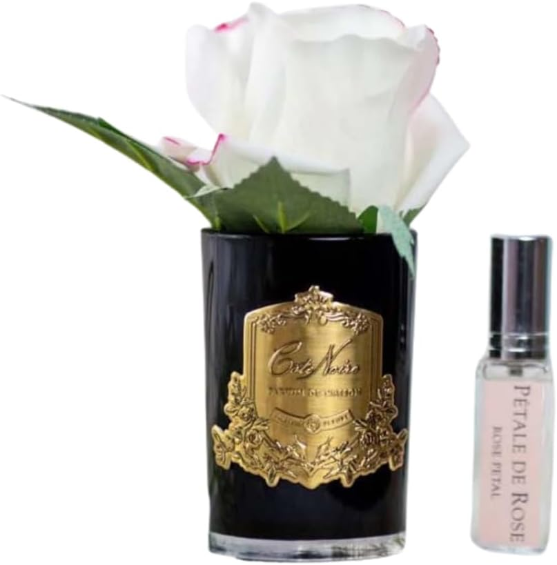 Cote Noire Perfumed Natural Touch Rose Bud - Blush - Gold & Black Glass