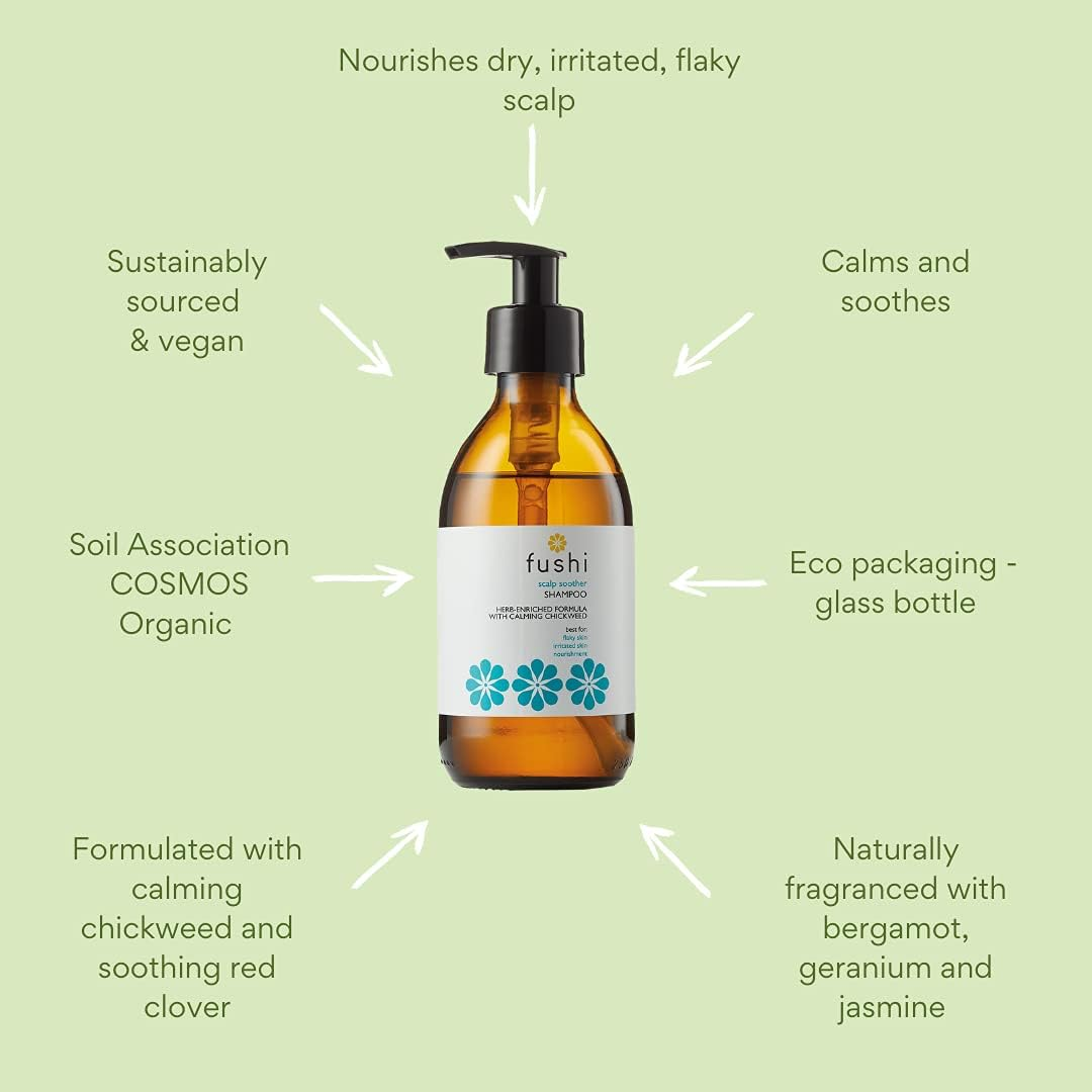 Fushi Scalp Soother Herbal Shampoo | Refillable Zero Waste Glass Bottle 230Ml