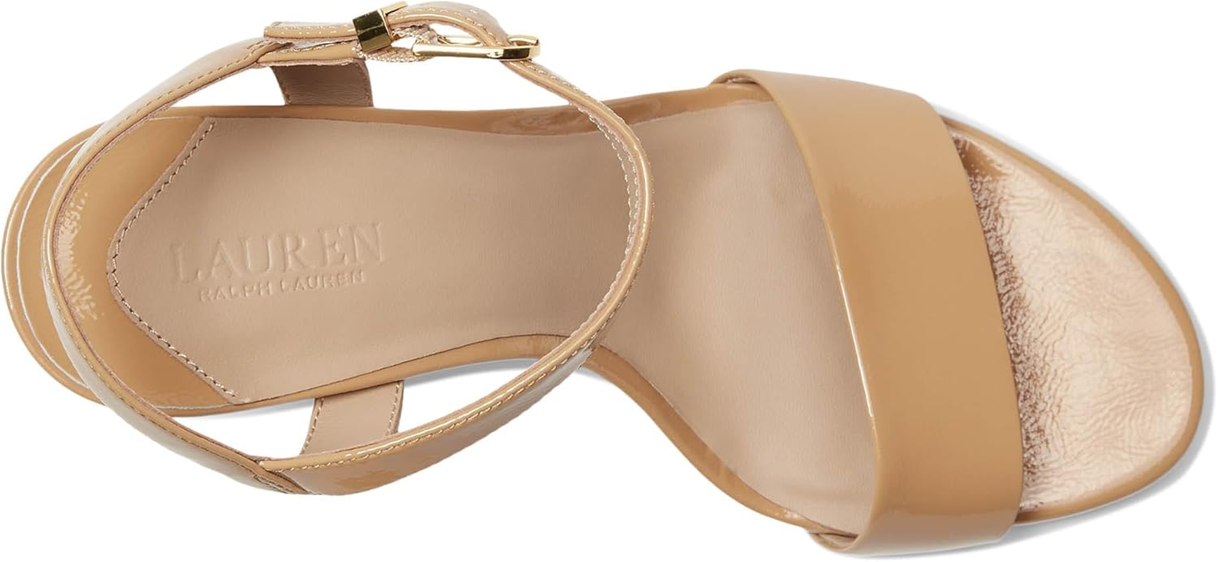 Lauren Ralph Lauren Women'S Gwen Crinkle Patent Leather Sandals image number 4