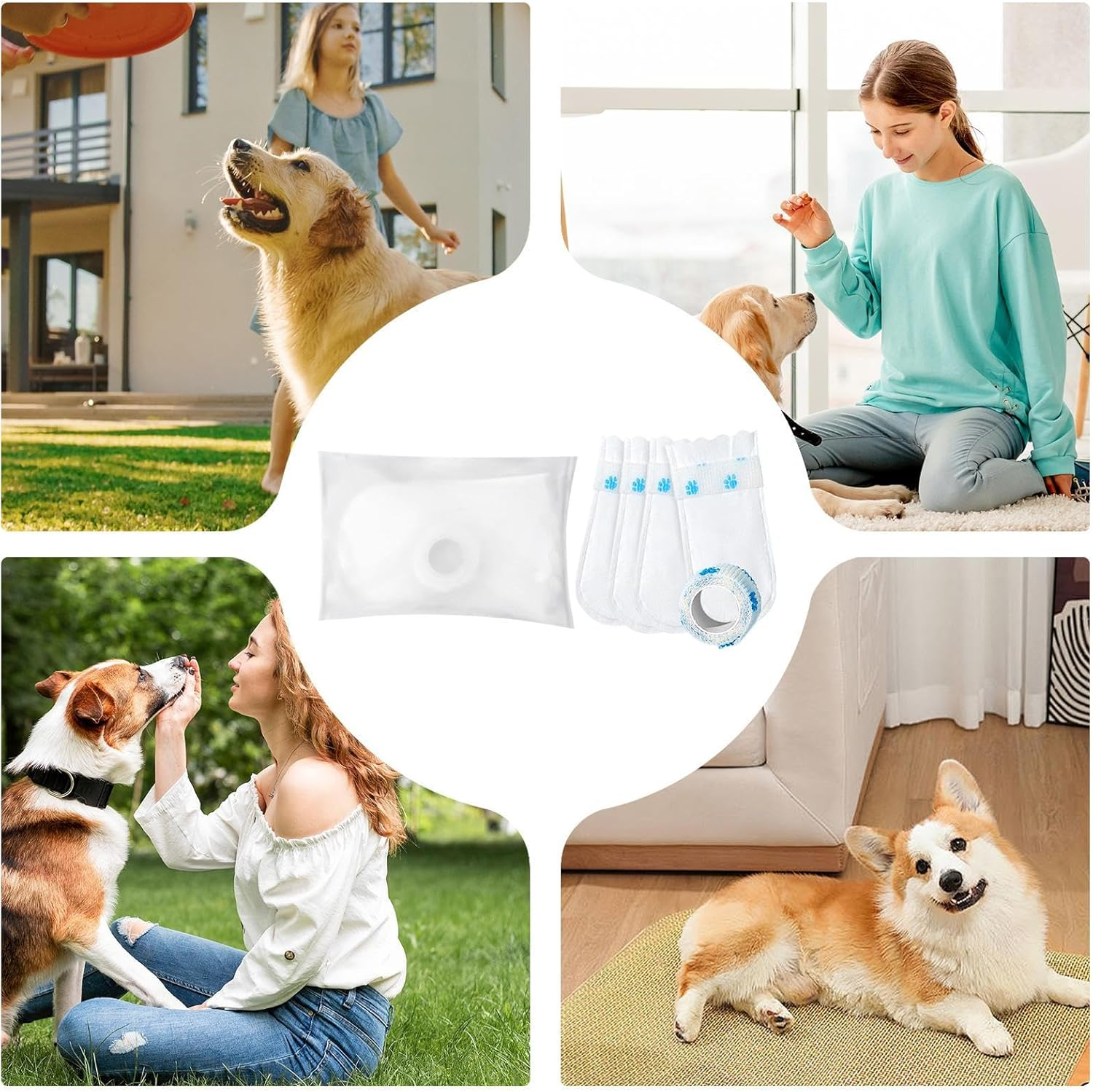 Dog Paw Protector,Elastic Puppy Foot Cover - Breathable Scratch-Proof Dog Paw Protector Booties for Running Outdoors Walking Hiking image number 2