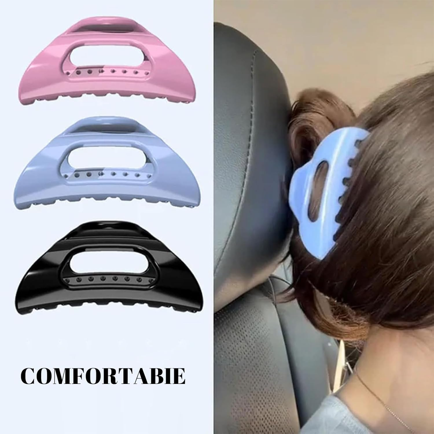 Muorruo 3 Piece Cozy Clips, Ultra-Soft and Flexible Claw Clip, Comfortable Cloud Hairpin for Thick and Long Hair, Hair Clips with Strong Hold and Non-Slip Grip, Lightweight image number 4