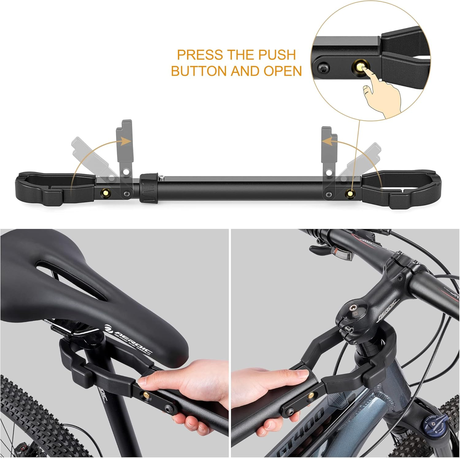 Bike Crossbar Adapter for Bike Carrier (32Kg) - Top Tube Crossbar Adjustable - Bicycle Adapter Bar for Low Steps, Bmxs, Women and Kids Bikes (Bike Crossmember) image number 5