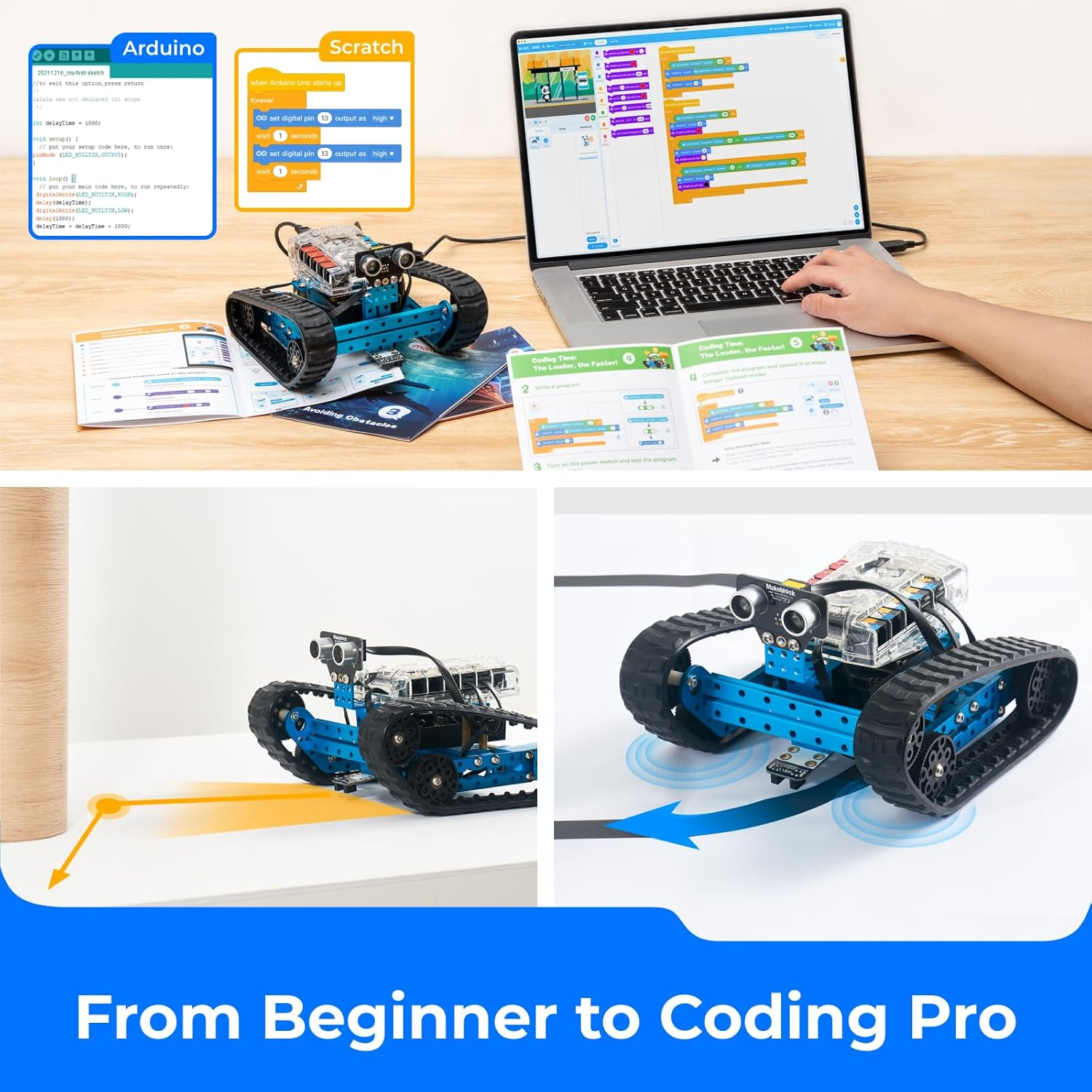 Makeblock Mbot Ranger 3 in 1 Robot Toys, Coding Robot Kit STEM Educational Building Toys Support Scratch Arduino Programming, Programmable Remote Control Robot for Kids Ages 10+