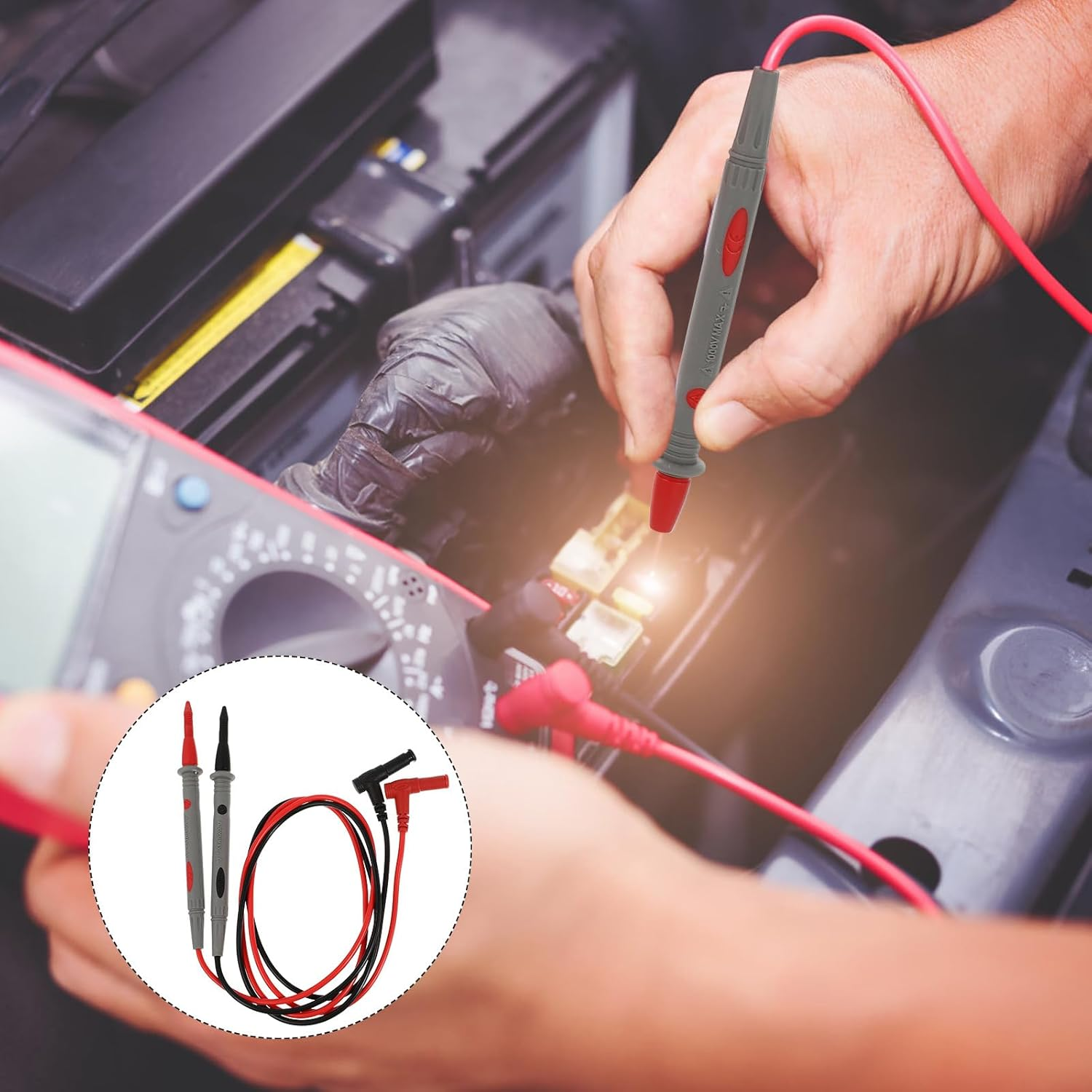 OATIPHO Multimeter Lead Probe Cables - 1000V High Voltage Test Leads with Banana Plug and Alligator Clips for Electrical Testing - 105Cm Long image number 5